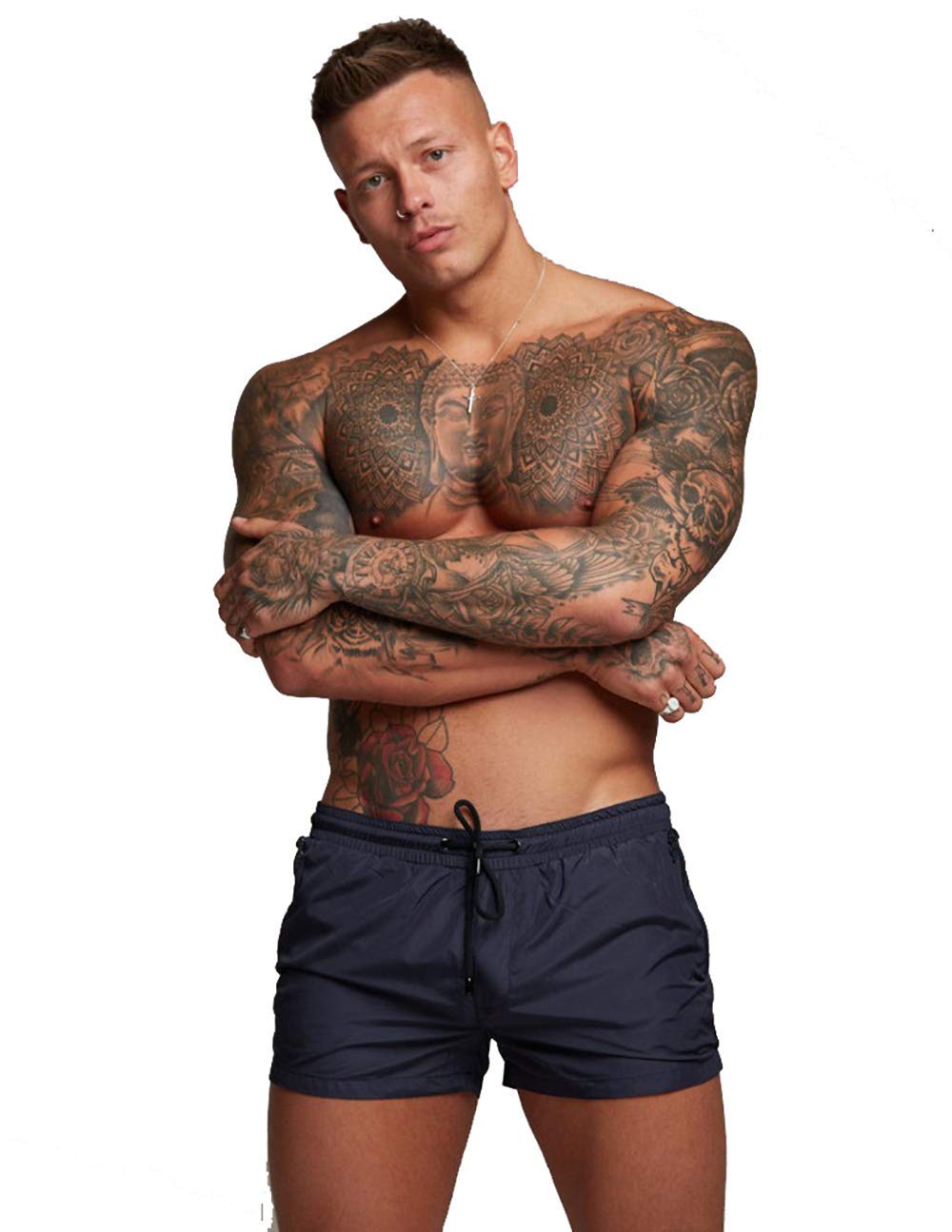 TONLEN Men's Quick-Dry Swim Trunks with Zipper Pockets - Athletic Swim Shorts for Beach, Pool & Water Sports