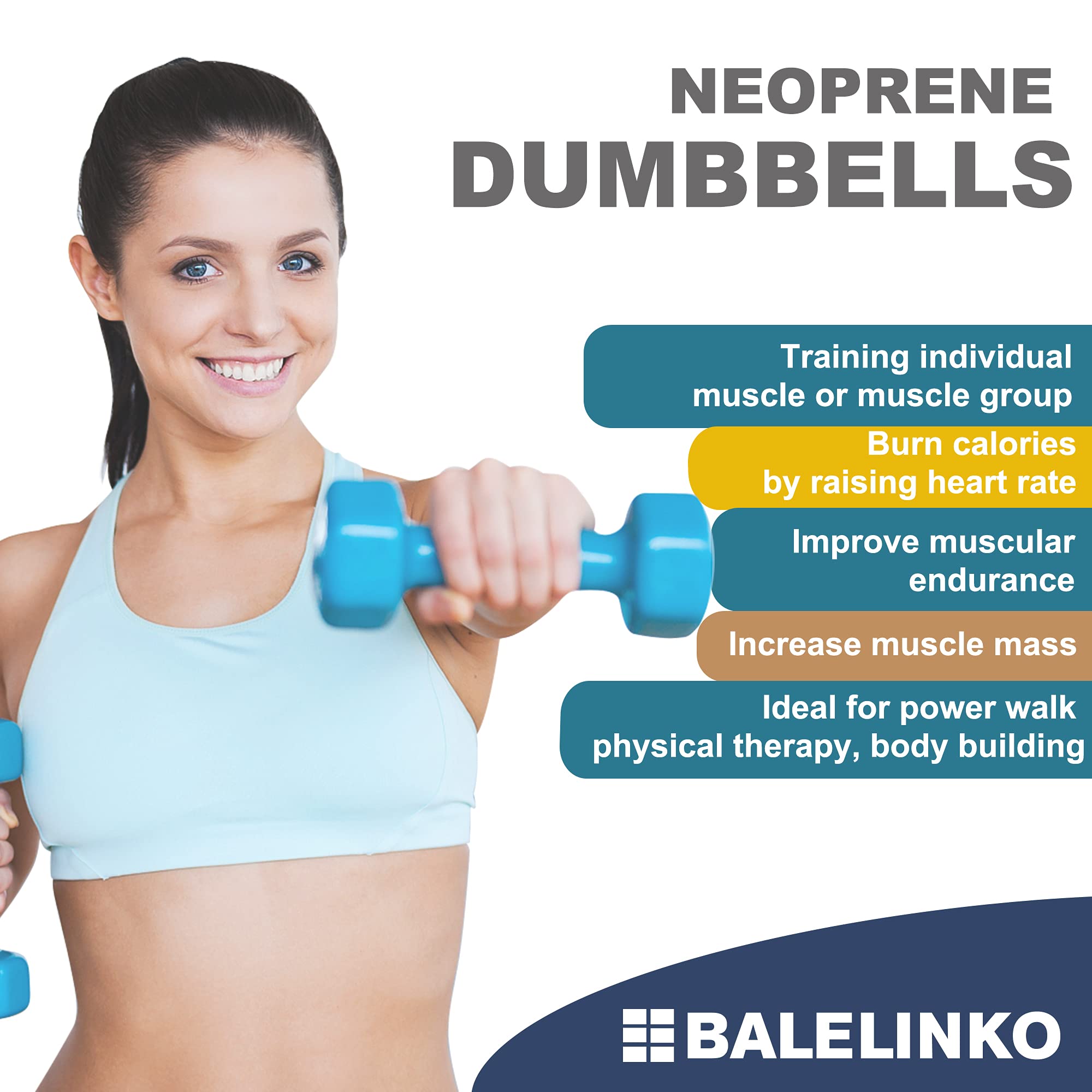 Balelinko Home Gym Equipment Set - Strength Training, Weight Loss, Pilates & Yoga Weights for Women, Men, Seniors & Youth | Perfect for Home Workouts, Fitness Training & Toning Exercises