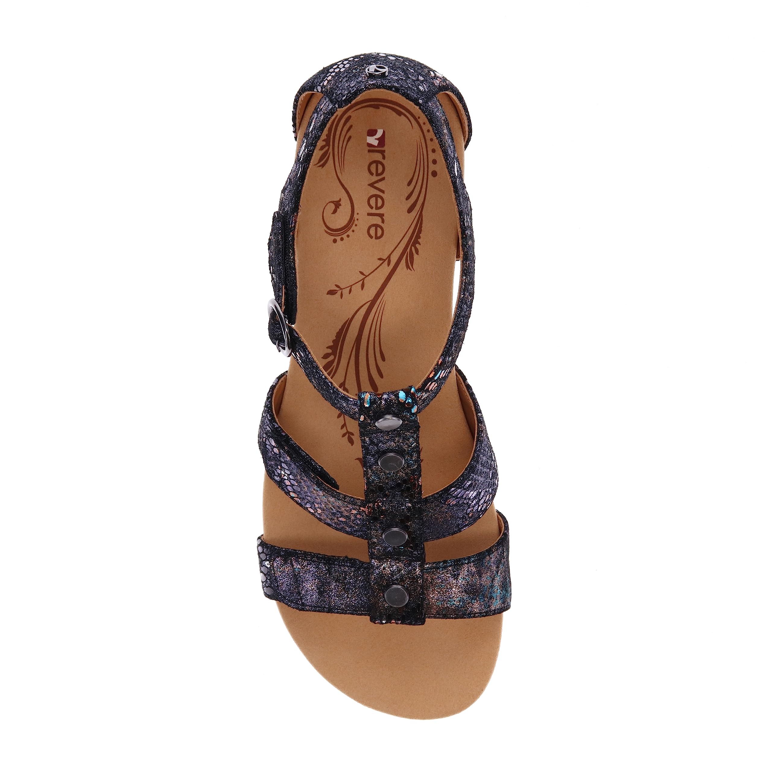 Revere Women's Nassau Leather Sandals - Comfortable & Stylish Flat Sandals for Women | Perfect for Beach, Vacation & Summer Outfits