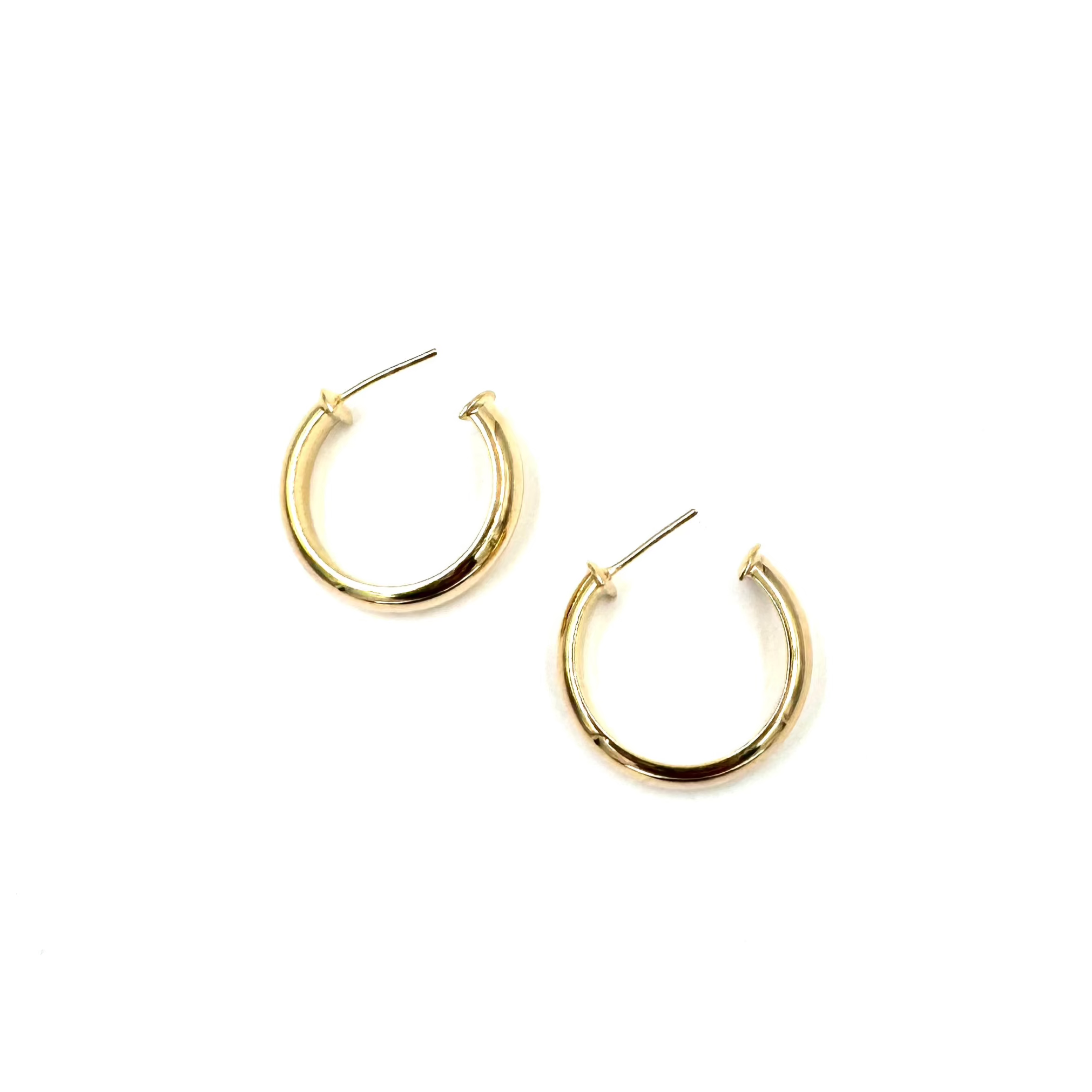 Ashley Gold Stainless Steel Hoop Earrings - Open Back Plain Design, Hypoallergenic & Tarnish-Free - Perfect for Everyday Wear, Parties & Gifts