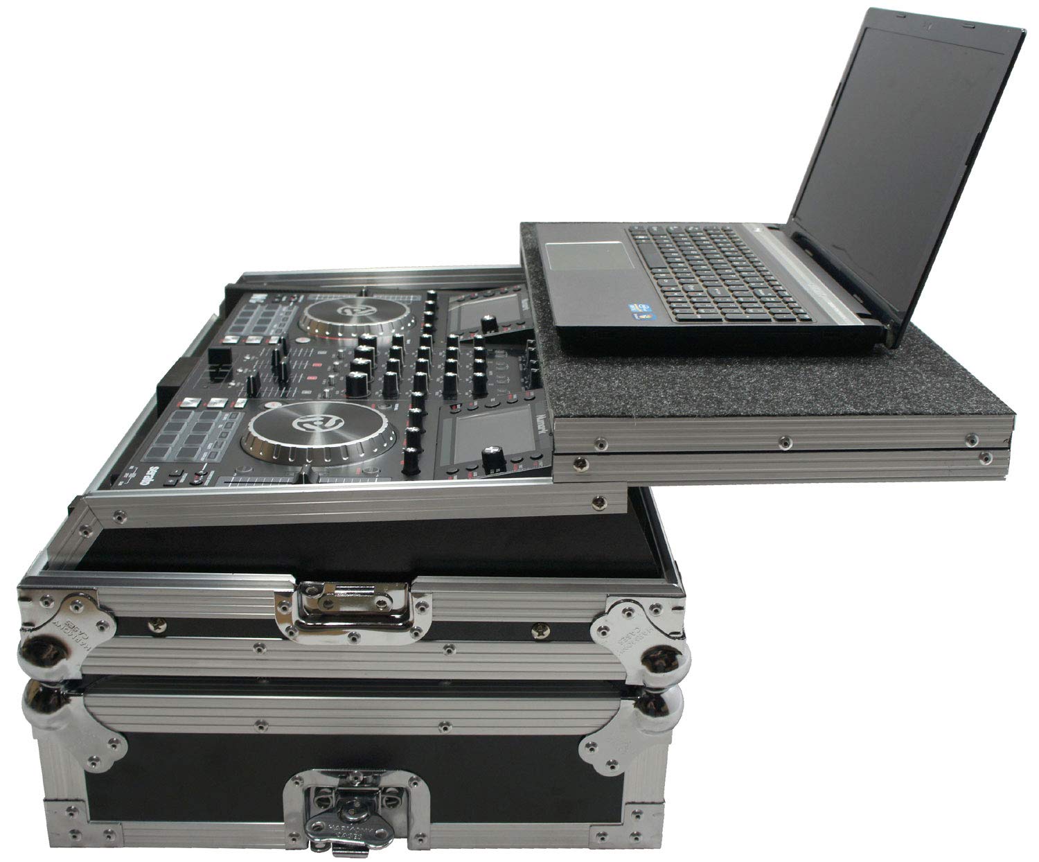 Numark NV II DJ Case - Harmony Audio HCNVLT Flight Glide Laptop Stand & Custom Road Case for DJ Equipment | Perfect for Club Gigs, Touring & Mobile DJ Setup