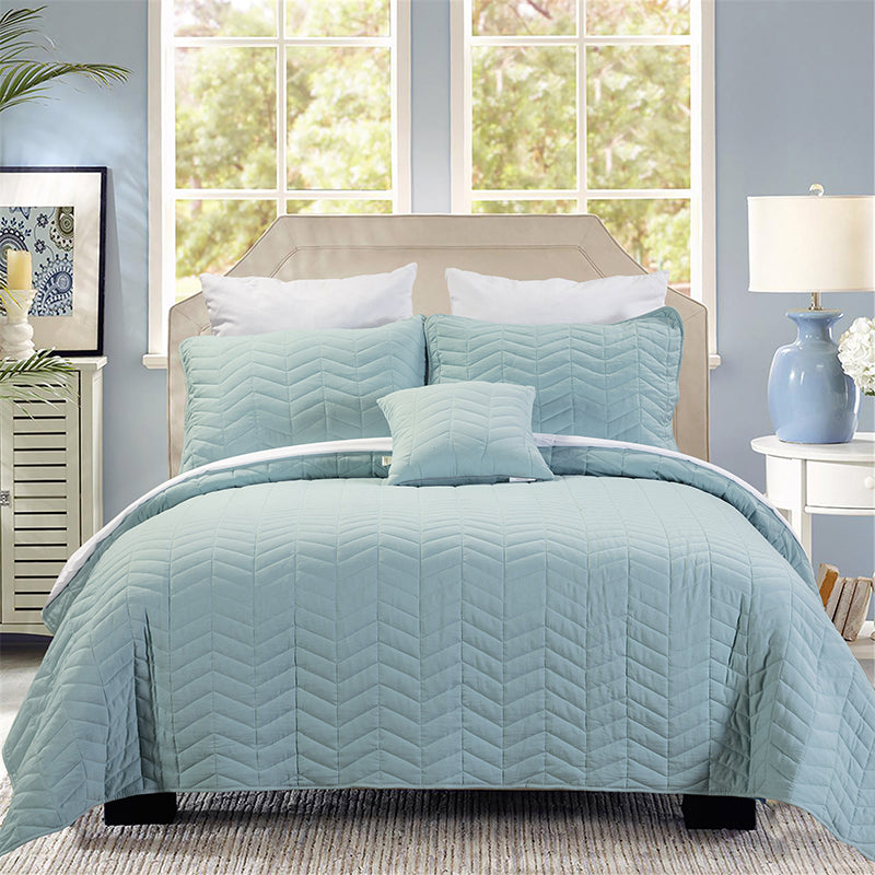 Premium Camilo Microfiber 4-Piece Quilt Set - Soft & Breathable Bedding for All Seasons | Perfect for Master Bedroom, Guest Room & Dorm Decor