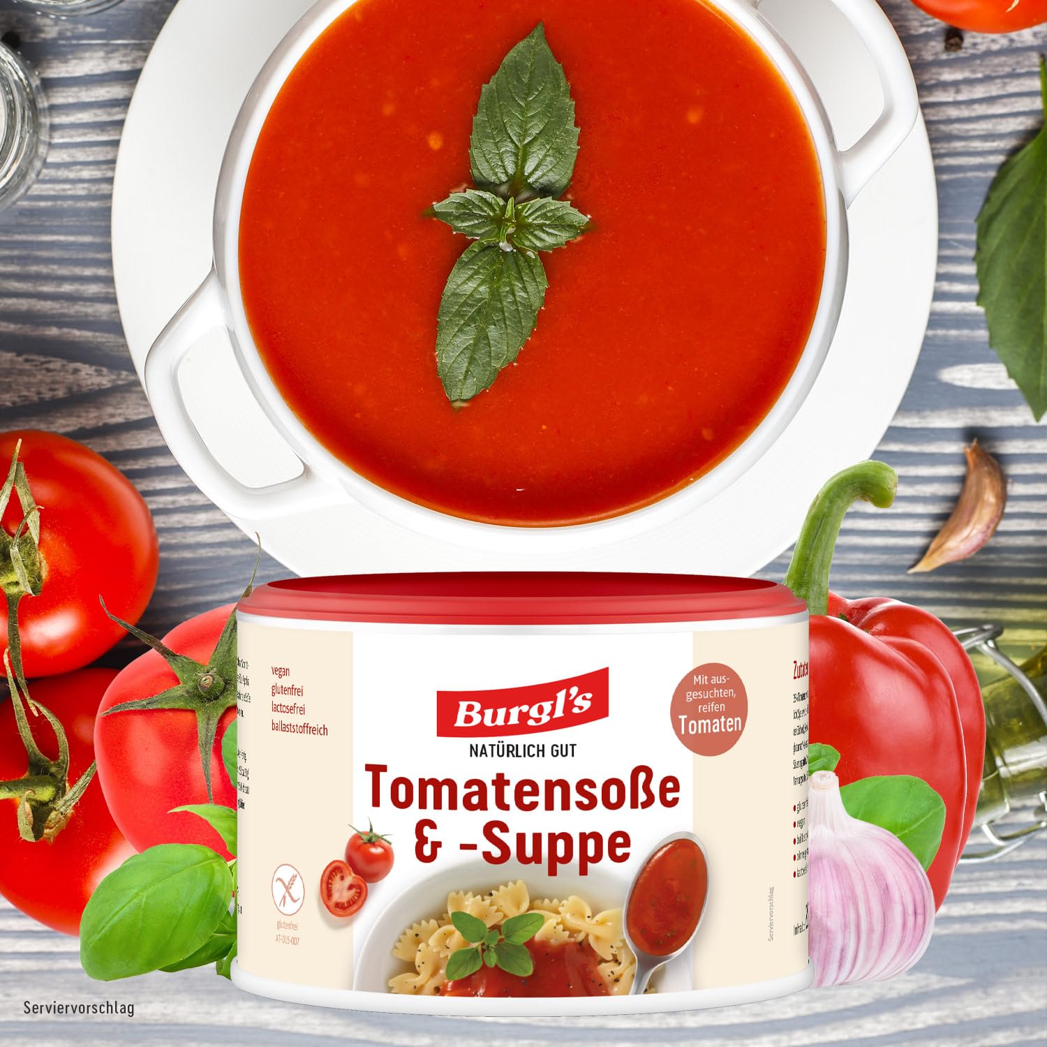 Burgl's Sun-Ripened Tomato Sauce & Soup, 200g - Perfect for Pasta, Pizza & Homemade Recipes | Premium Italian Tomato Flavor