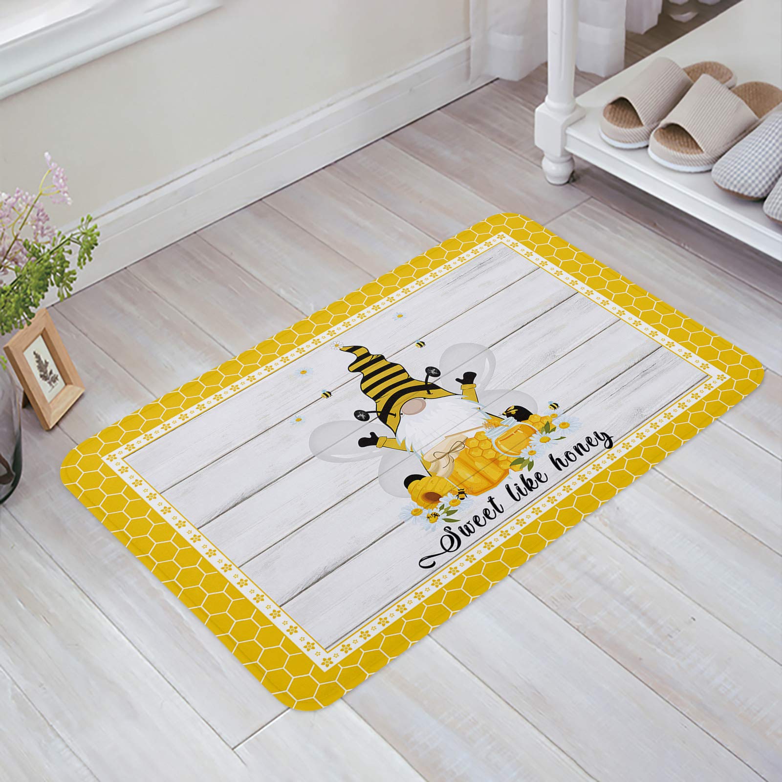 Non-Slip Honeycomb Kitchen Mat - Washable Memory Foam Door Mat 18