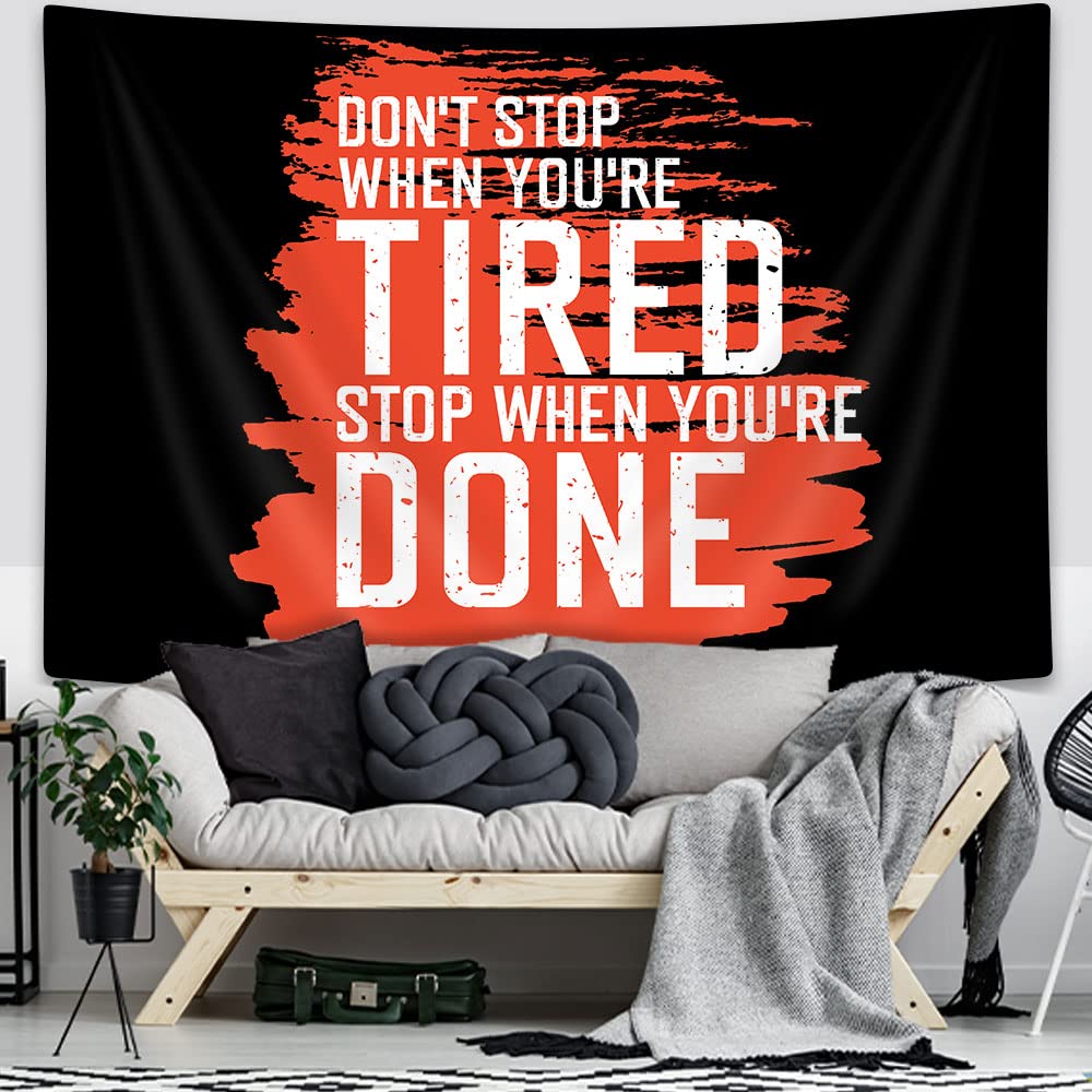 Fitness Motivational Wall Tapestry - Inspirational Gym Quote Art for Workout, Bodybuilding & Home Decor | 60x40 Inch Gym Office College Dorm Bedroom Poster | Perfect for Home Gym, Yoga Studio & Fitness Room