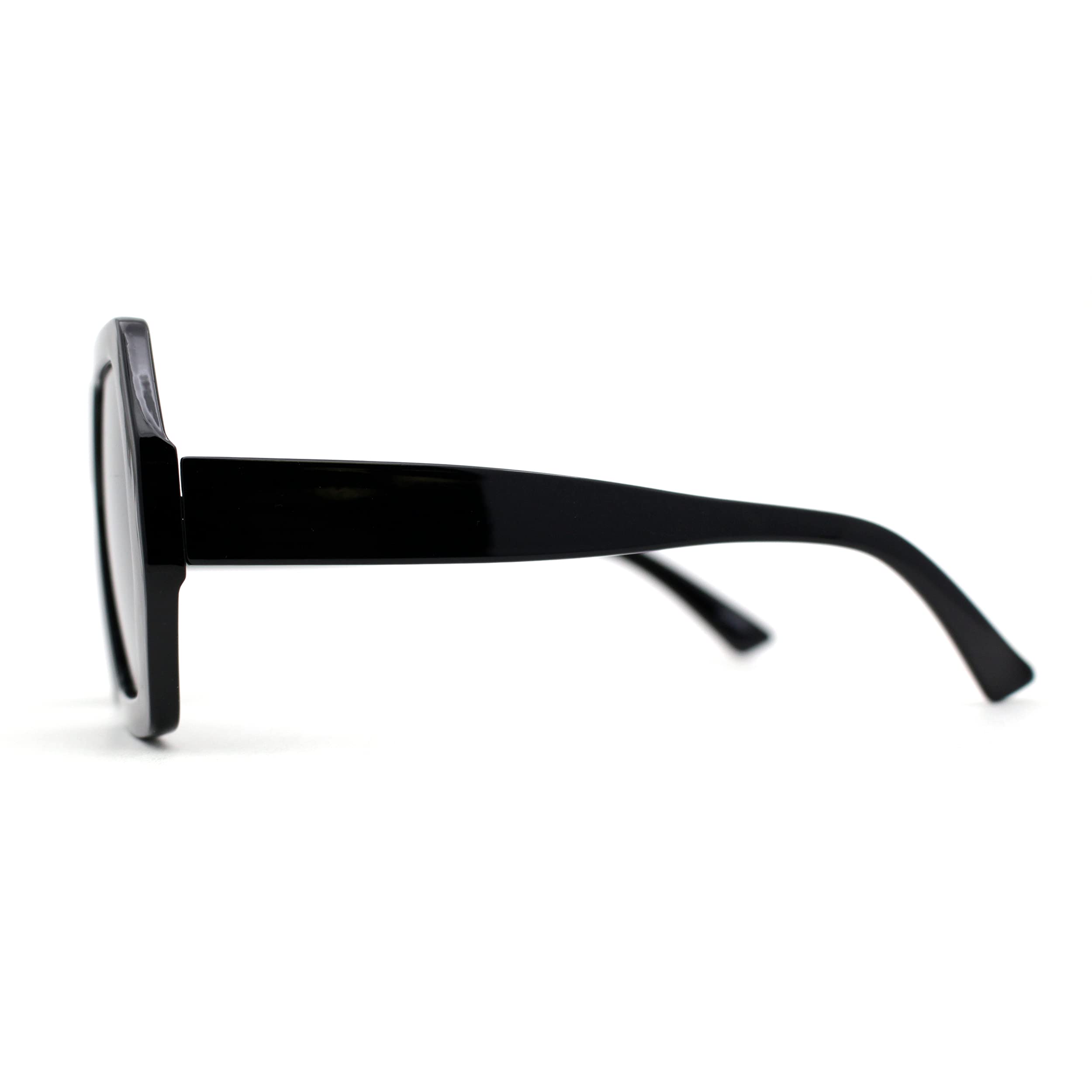 Women's Fashion Square Thick Plastic Mod Hexagon Sunglasses - Trendy UV Protection Shades for Outdoor, Beach, and Summer Style