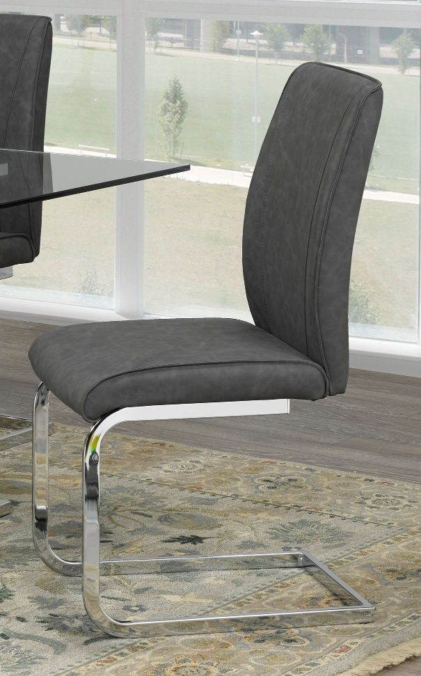 Ezra Modern Dining Chairs Set of 2 - Gray Upholstered Kitchen Chairs with Wooden Legs for Dining Room, Kitchen, Breakfast Nook & Home Decor