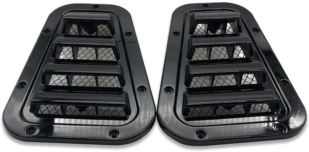 ABS Car Hood Ventilation Wings - Front Bonnet Vents & Side Trim Cover for Land Rover Defender 2004-2019 | Steel Air Flow Intake Scoop Vent Snow Cover | Off-Road Accessories & Hood Decor Upgrade | Perfect for Off-Roading & Extreme Weather Protection