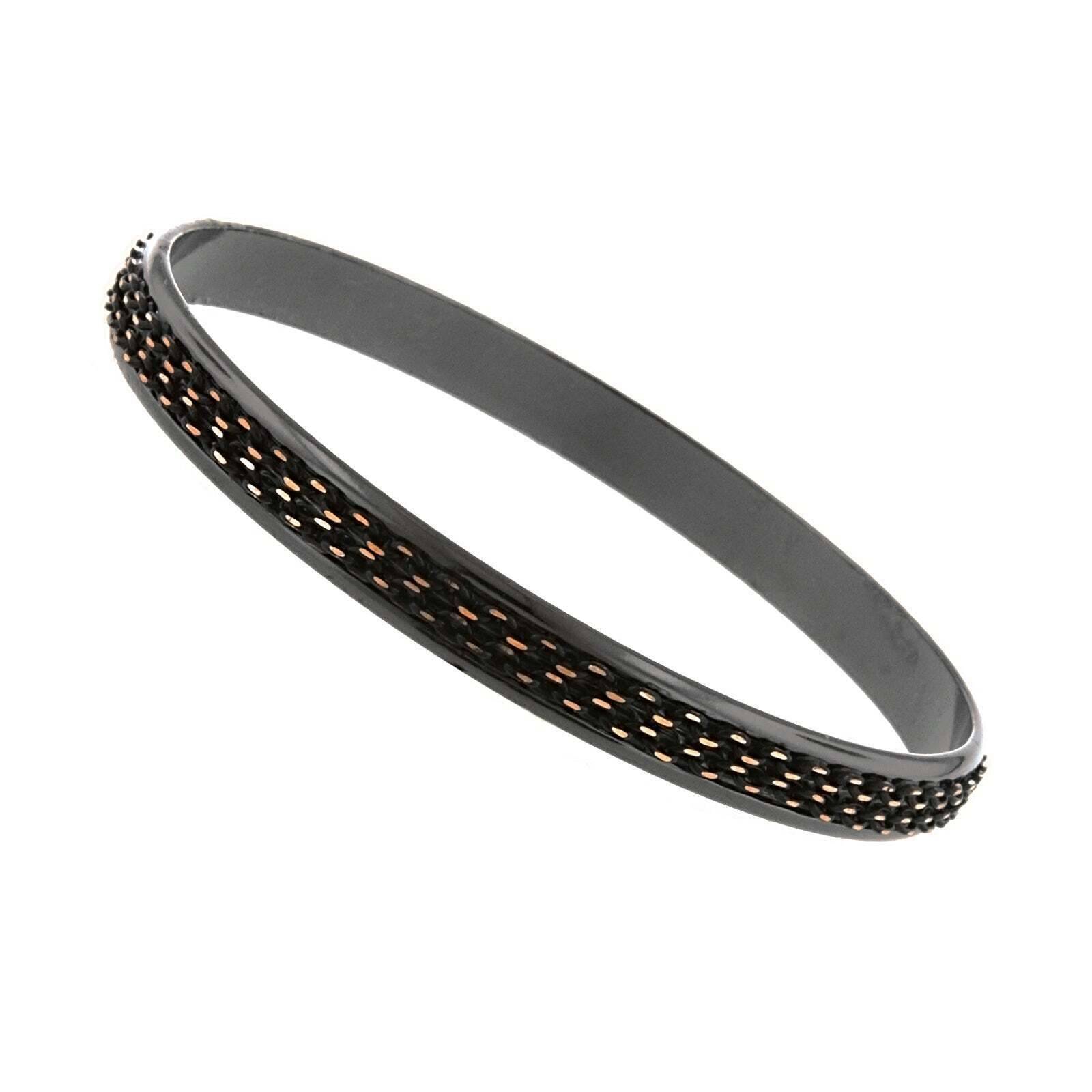 1928 Jewelry Eclipse Black and Gold Medium Chain Wrapped Bangle Bracelet for Women - Elegant Stackable Wrist Jewelry for Parties, Date Night & Special Occasions