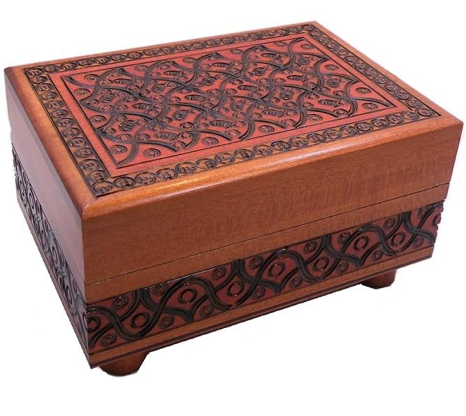 Handcrafted Artistic Wooden Puzzle Box - Unique Secret Storage for Jewelry & Keepsakes - Perfect for Gifts, Home Decor & Brain Teaser Games