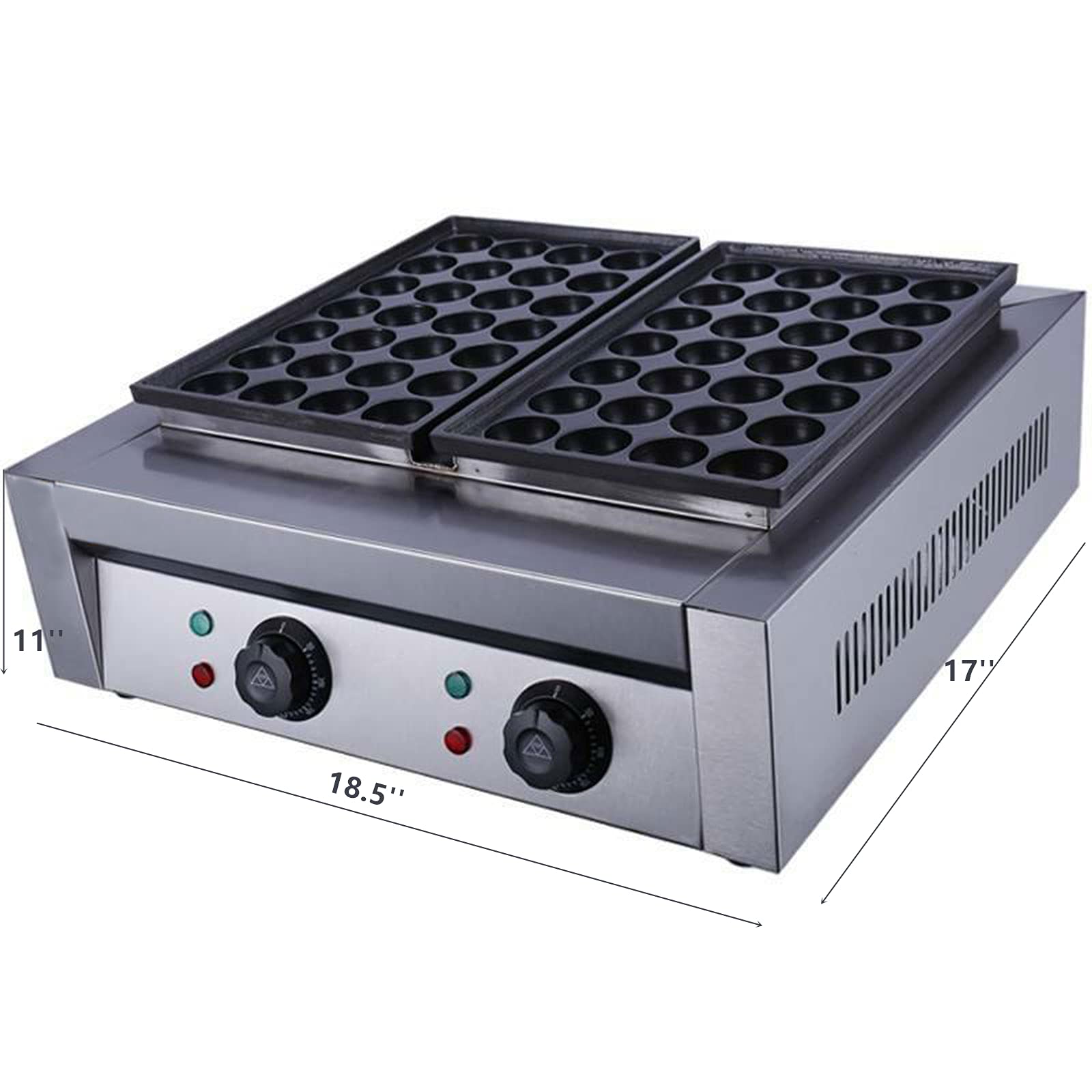 Commercial 4000W Electric Takoyaki Maker Machine - Nonstick Octopus Ball Grill Pan with Temperature Control & Timer (56pcs) - Perfect for Restaurants, Food Trucks, and Home Cooking