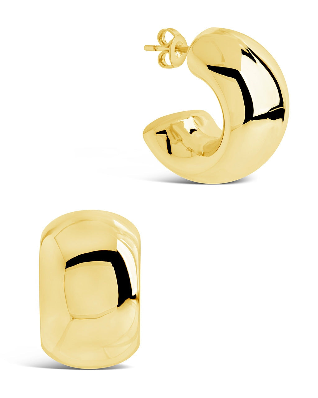 Marley Polished Chunky Hoop Earrings for Women - Gold & Silver Fashion Jewelry - Perfect for Parties, Work & Everyday Wear