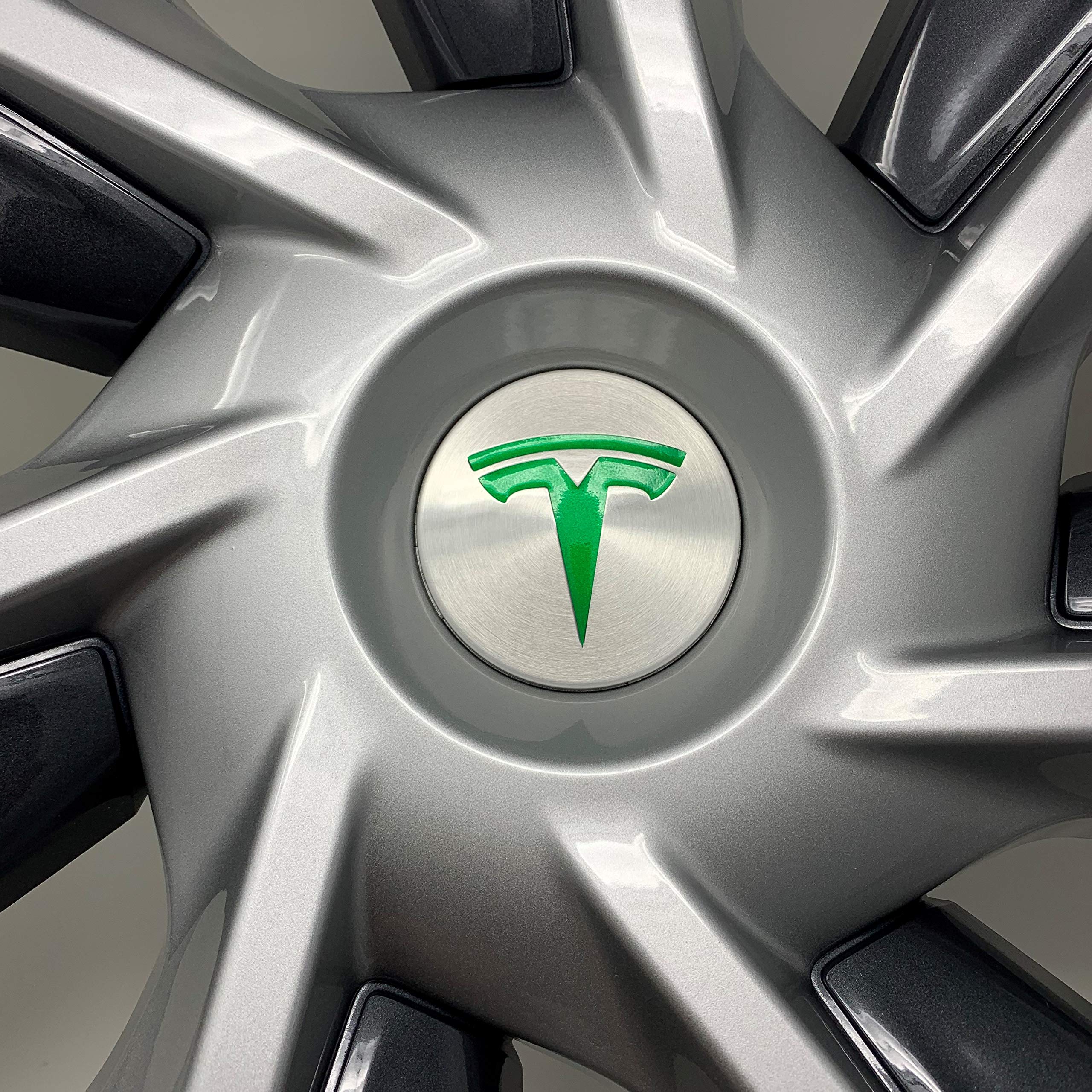 Premium Tesla Model Y Logo Decal Wrap - 11-Piece Gloss Green Vinyl Sticker Set for Car Customization | Perfect for Personalizing Your EV, Enhancing Style & Protecting Original Emblems