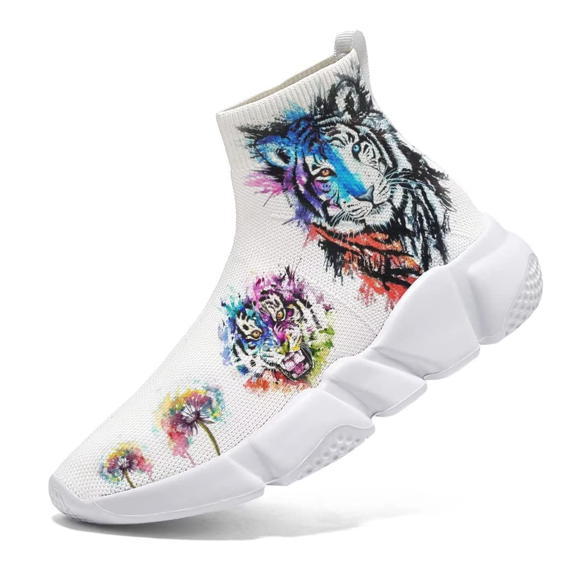 Hetios Men's Watercolor Fashion Sneakers - Lightweight Breathable Walking & Running Shoes, Mesh Workout Casual Sports Shoes for Gym, Jogging, Travel & Daily Wear
