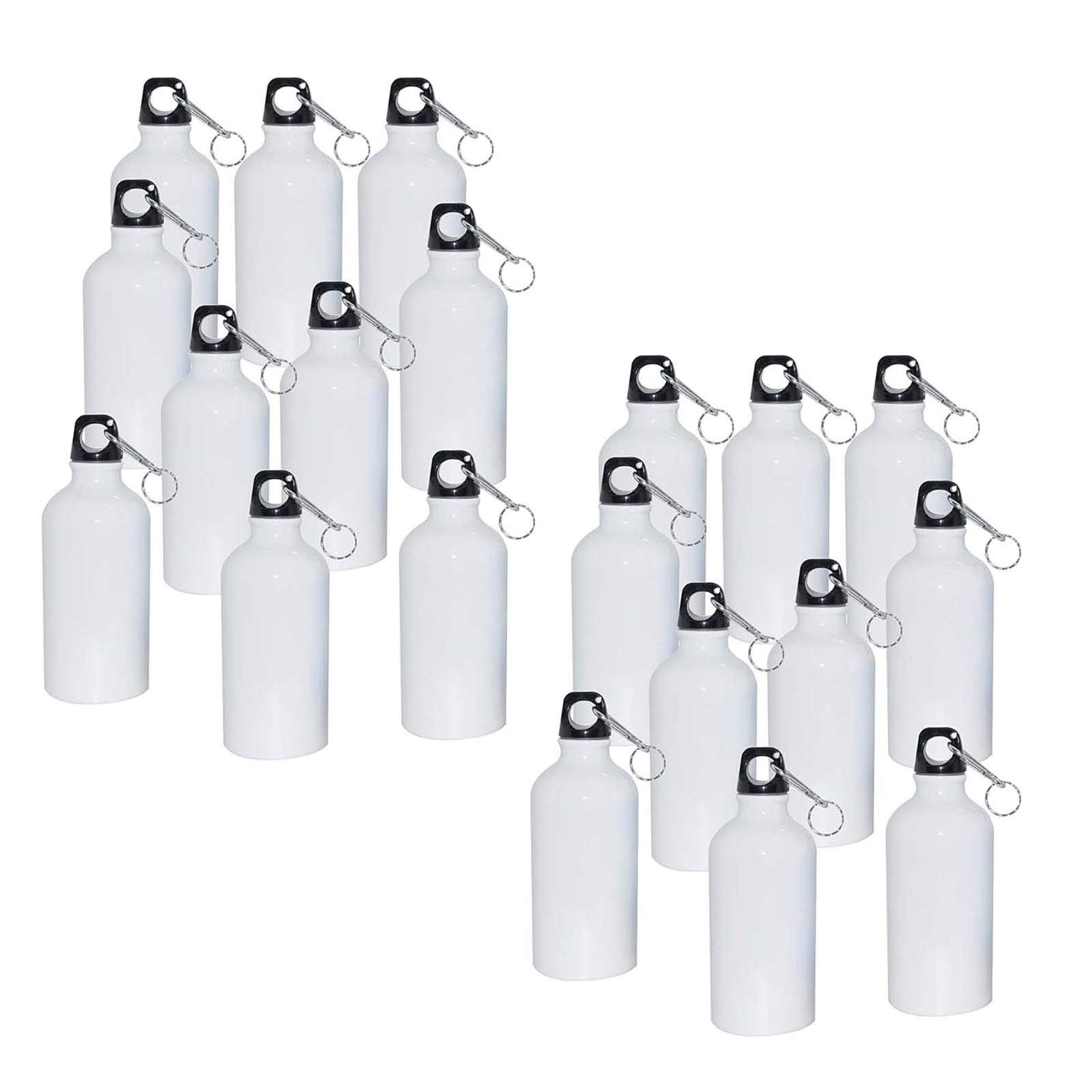 INTSUPERMAI 20-Pack 500ml Sublimation Blank Aluminum Water Bottles - 17oz White Sports Bottles for Heat Press Printing | Perfect for Custom Gifts, Team Sports & Promotional Events