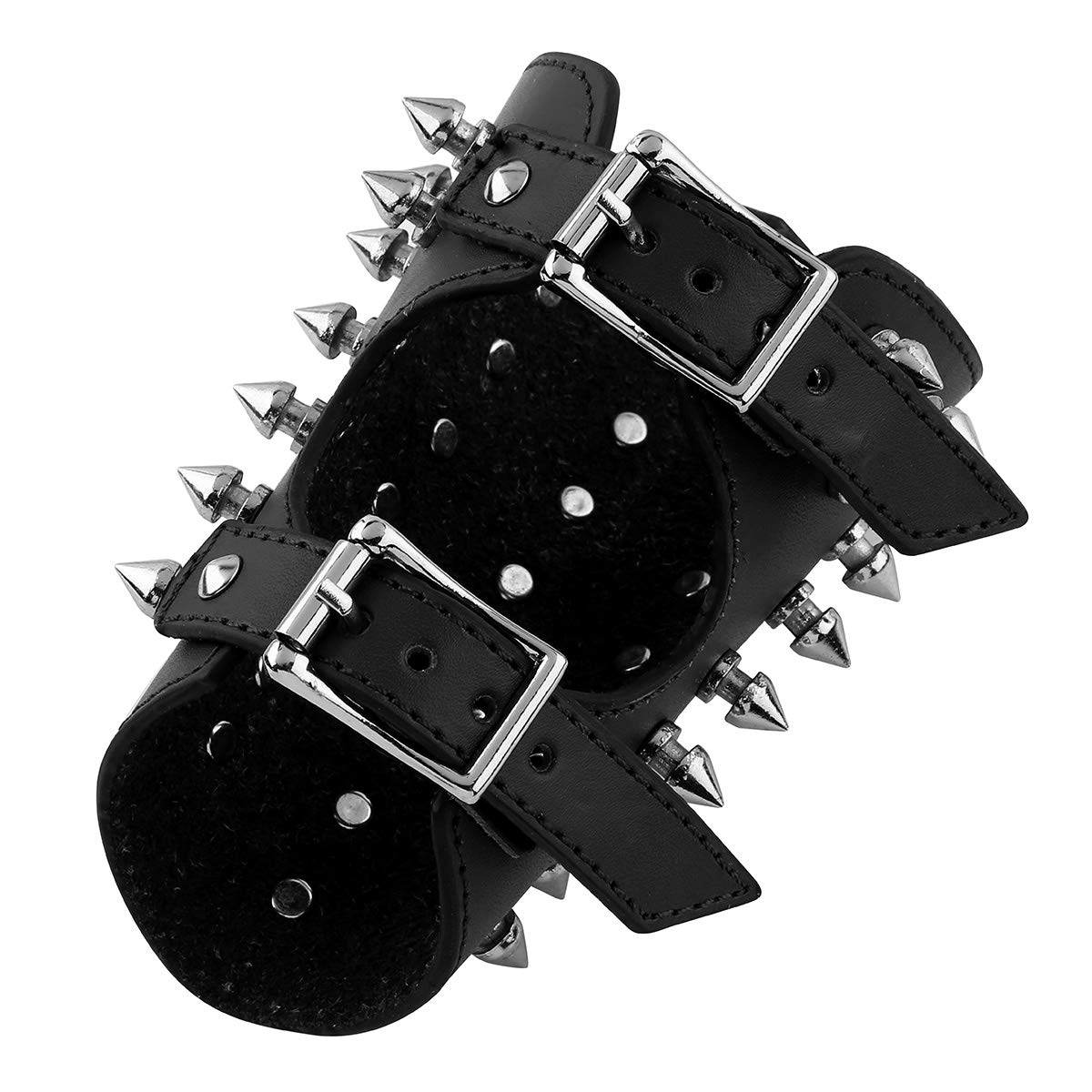 iEFiEL Unisex Faux Leather Spiked Gauntlet Wristband - Gothic Punk Armor Cuff Bracelet for Motorcycle Riding, Cosplay & Fashion Accessories