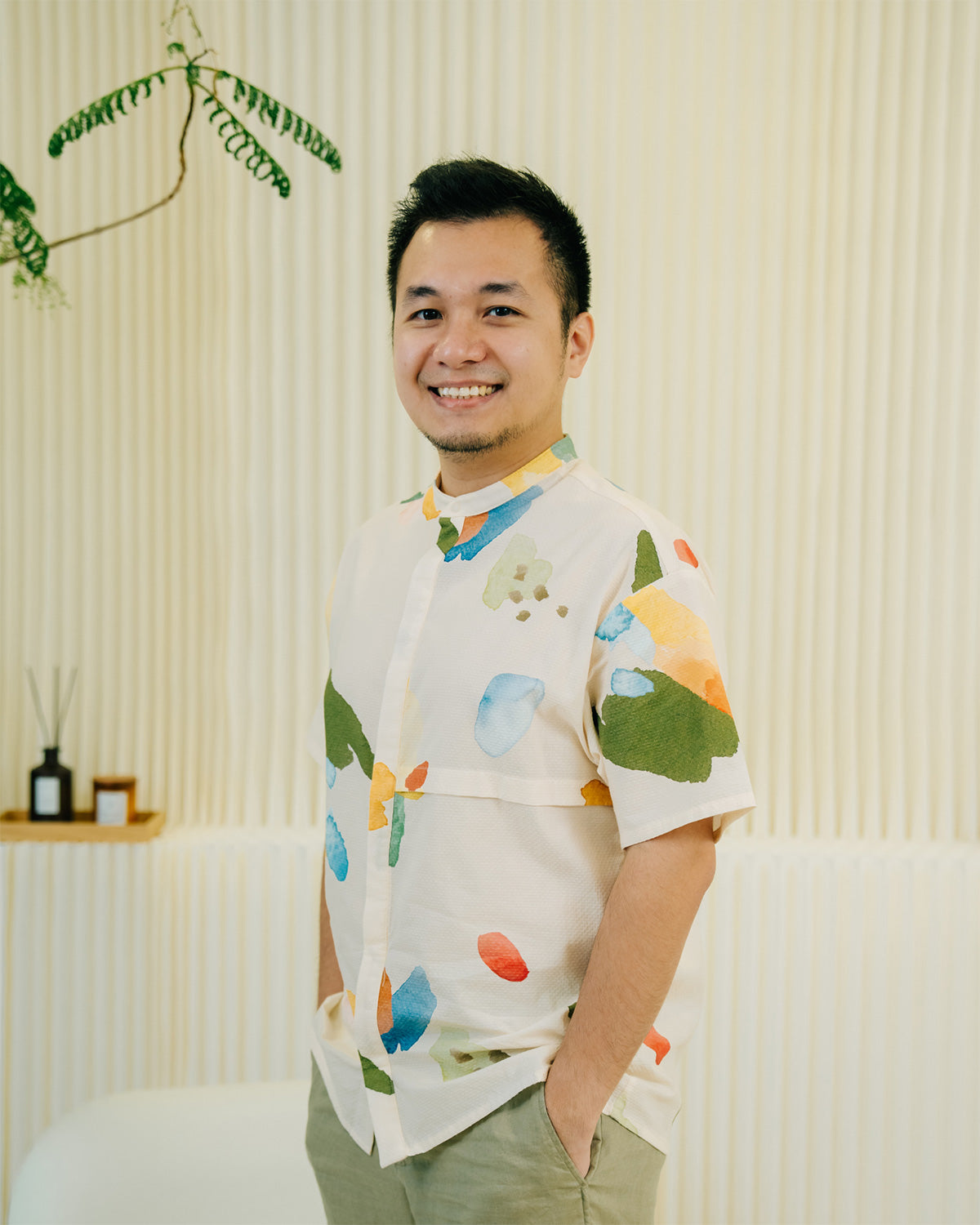 Stylish Men's Pleated Shirt in Ivory | Casual & Formal Wear | Perfect for Office, Date Night & Special Occasions