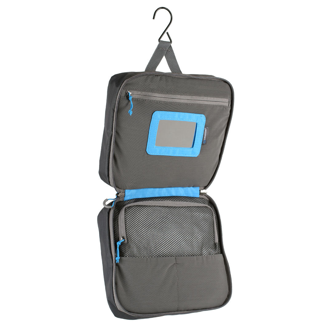 Lifeventure Large Travel Wash Bag - Waterproof & Durable Toiletry Organizer for Camping, Hiking & Backpacking - Grey