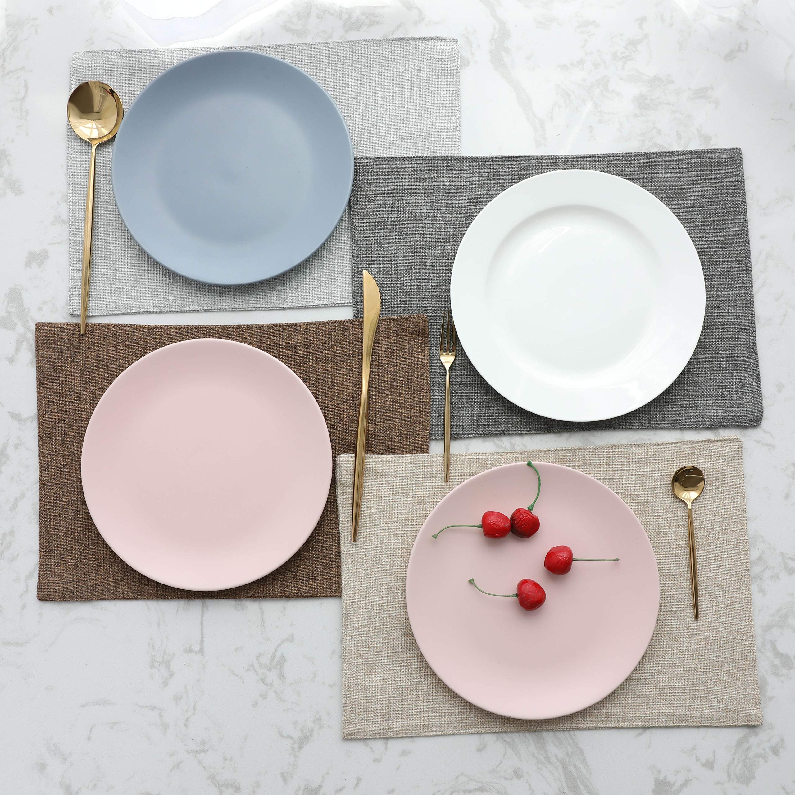 Premium Heat-Resistant Placemats Set of 4 - Durable Linen Table Mats for Dining Room & Kitchen - Waterproof & Non-Slip - Perfect for Indoor/Outdoor Use, Easter Dinner, Spring Decor & Daily Meals