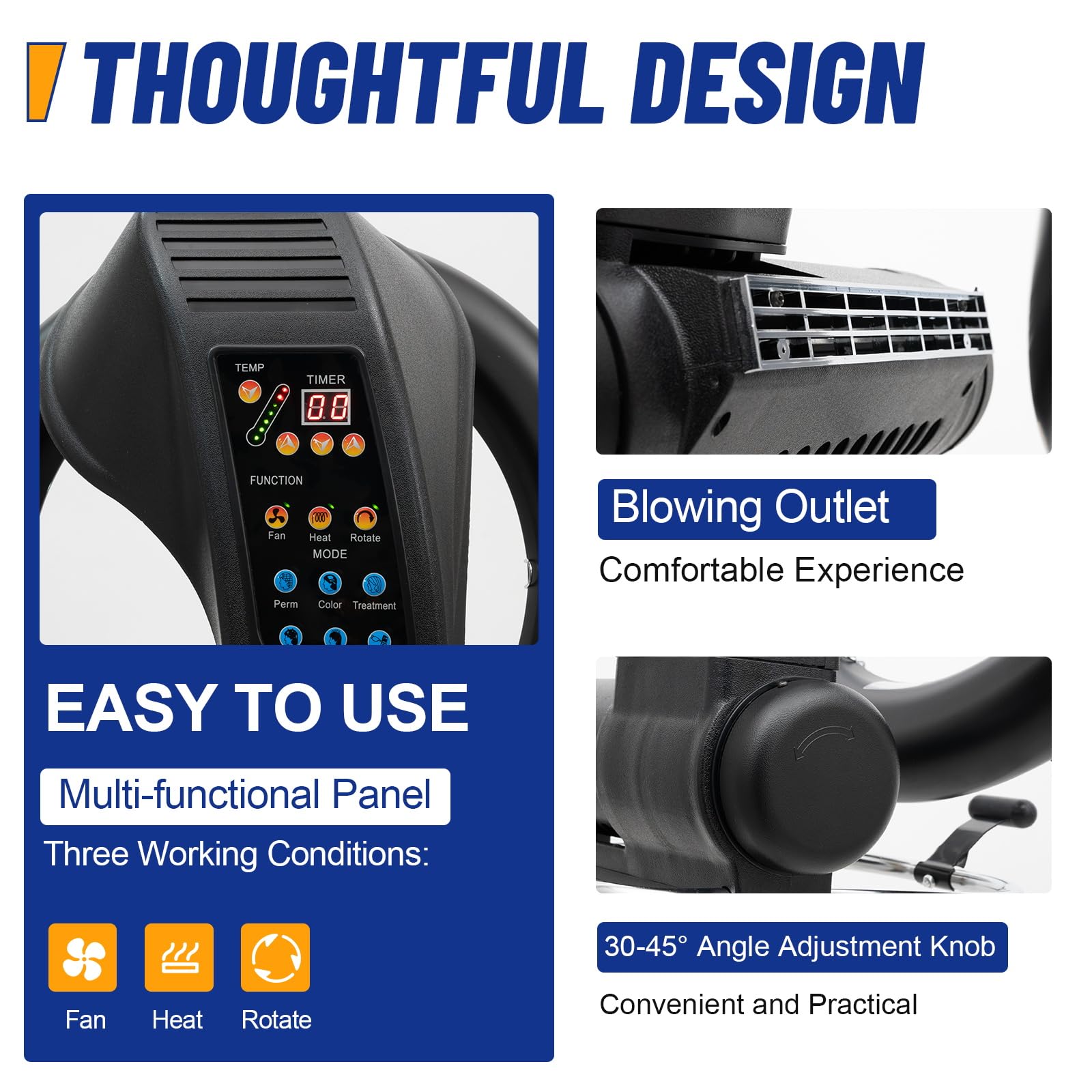 Upthehill 950W Orbiting Infrared Hair Dryer - 360° Rotating Salon Hair Dryer with 6 Modes & Adjustable Height/Temperature | Perfect for Home & Professional Salon Styling