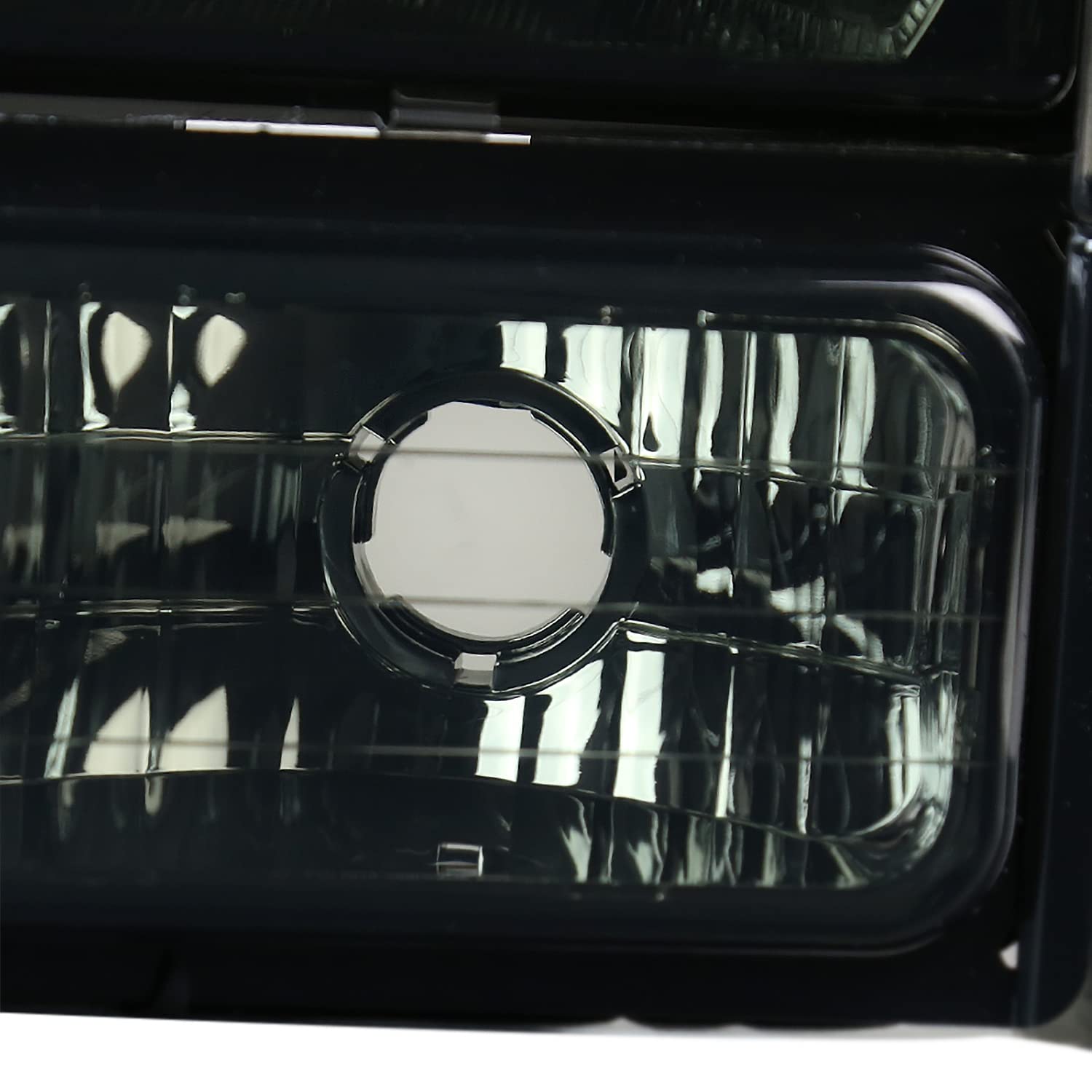 Spec-D Tuning Smoke Headlights & Bumper Lights Kit for 1994-1998 GMC C10 Pickup Sierra Suburban - Complete Left & Right Headlamp Assembly with Corner Lamps | Upgrade Your Truck's Style & Night Visibility for Off-Road Adventures & Daily Driving