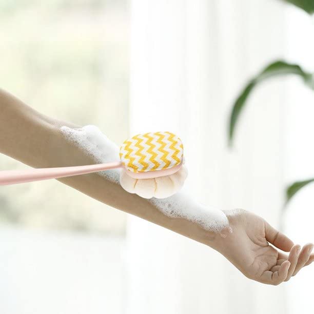 Kriaex Long Handle Bath Brush for Elderly - Double Sided Shower Scrubber with Detachable Head, Exfoliating Body Brush for Men & Women - Ideal for Back Scrubbing, Spa Days and Hard-to-Reach Areas