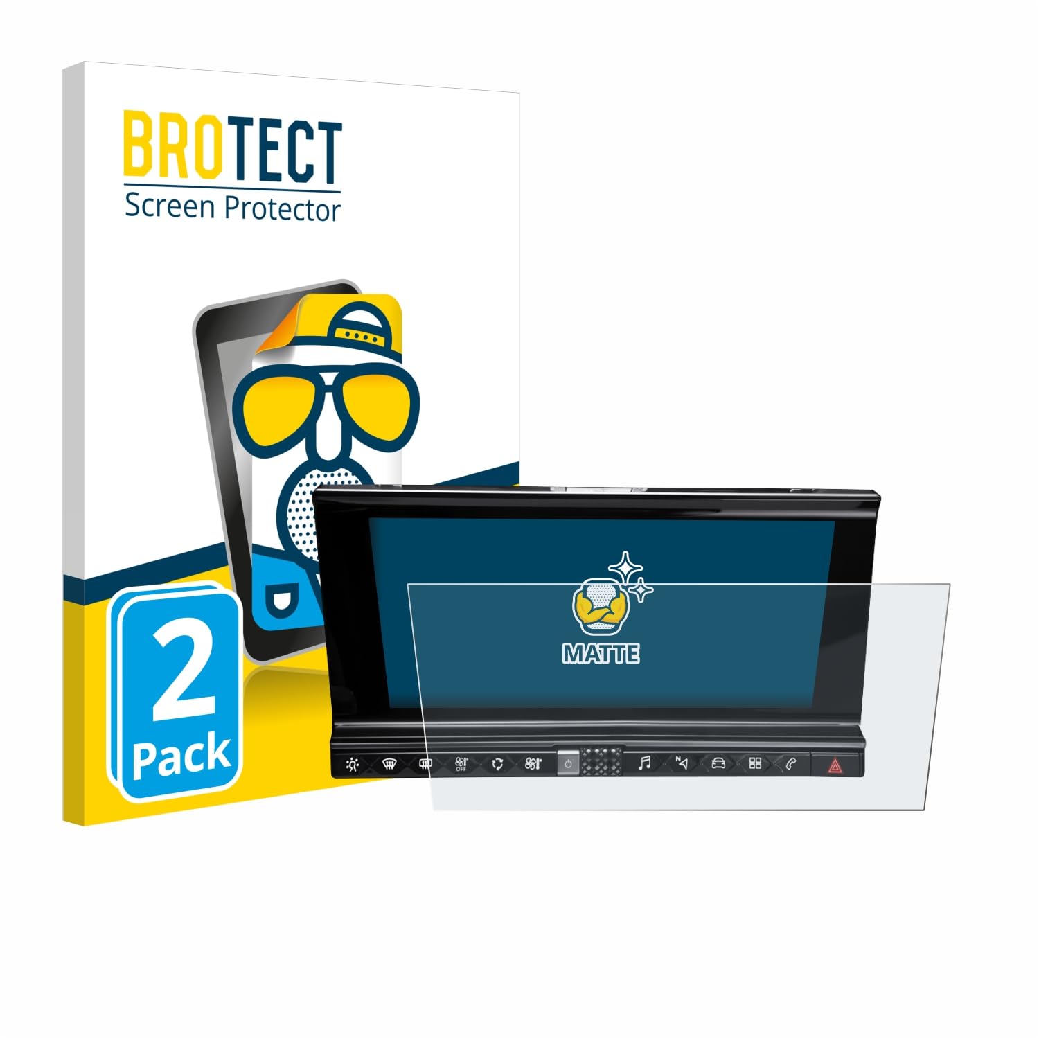 Brotect Anti-Glare Matte Screen Protector (2 Pack) for DS 7 Crossback Infotainment System - Scratch Protection Film for Car Display, Reduce Eye Strain While Driving