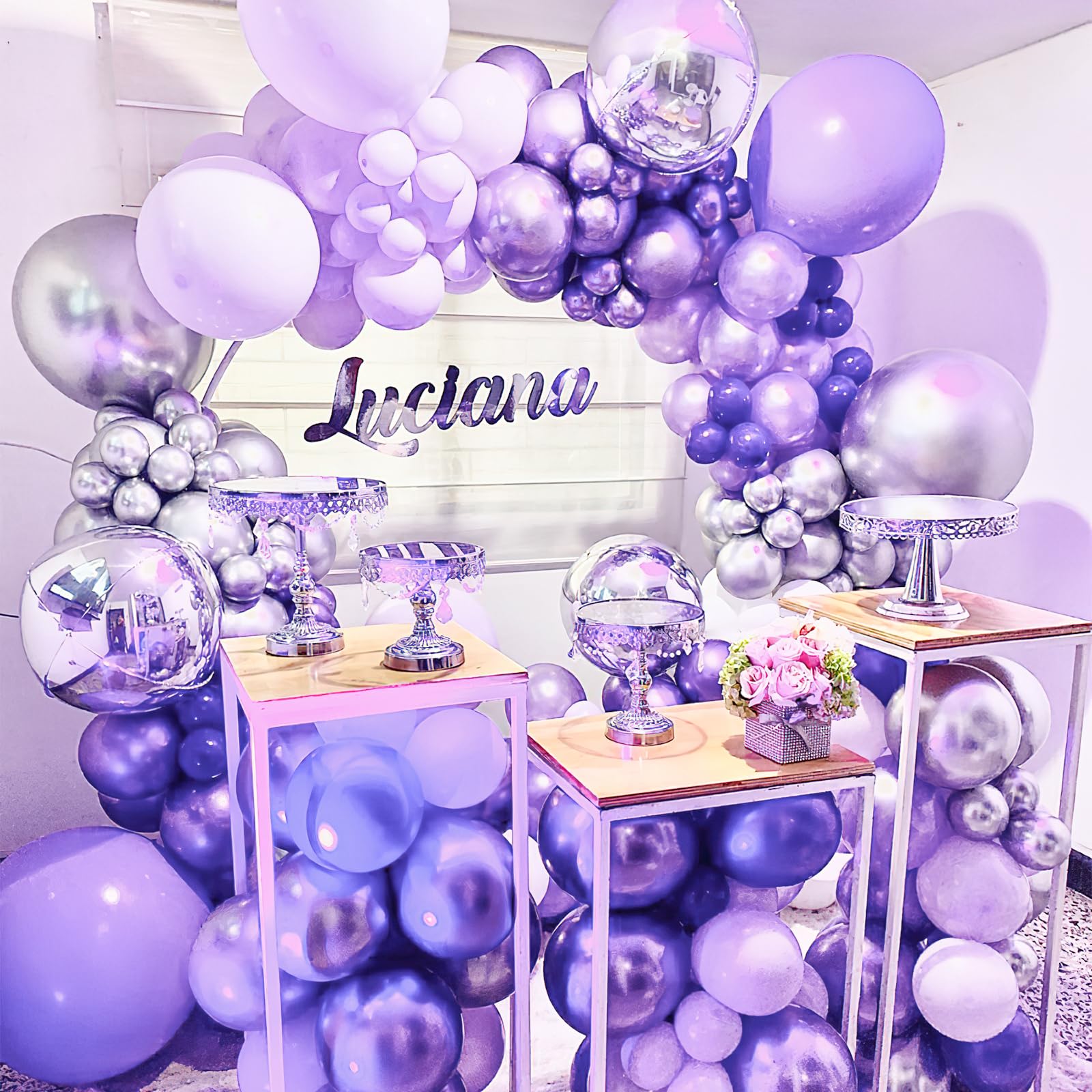 50 Pack 12 Inch Metallic Light Purple Balloons for Party Decorations - Perfect for Balloon Garlands, Arches, Birthday Parties & Special Events (Purple-G130)