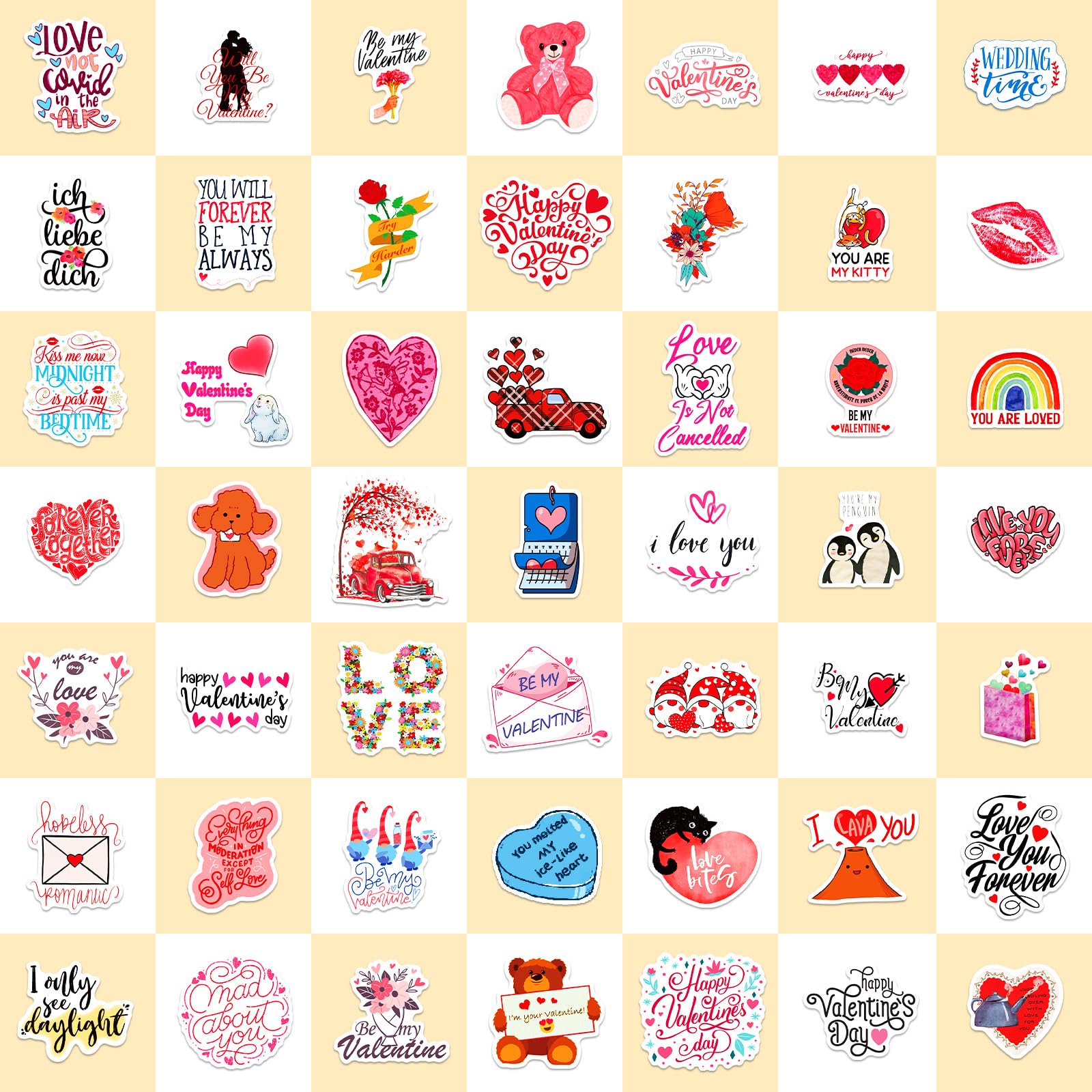 100PCS Heart Stickers for Valentine's Day - Unique Non-Repeating Love Stickers, Romantic Party Decorations, DIY Scrapbooking & Gift Wrapping Supplies - Perfect for Valentine's Gifts, Cards, Journals, and Party Favors