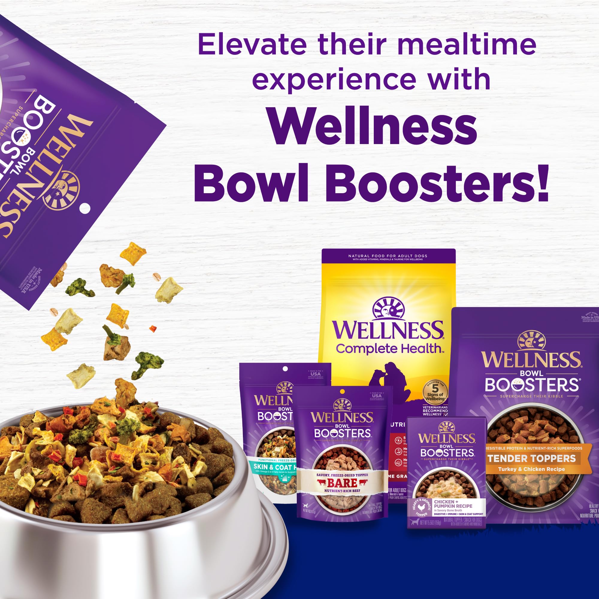 Wellness Complete Health Natural Dry Dog Food for Large Breeds - Chicken & Brown Rice Recipe with Wholesome Grains (30 lb Bag) | High Protein Adult Dog Food for Joint Health & Digestion | Perfect for Active Dogs & Daily Nutrition