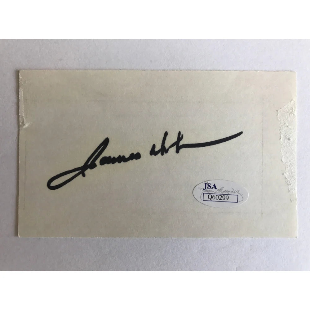 James Doohan Autographed 3x5 Index Card with JSA COA - Star Trek Montgomery Scott Collectible - Perfect for Fans, Memorabilia Displays & Gift Giving