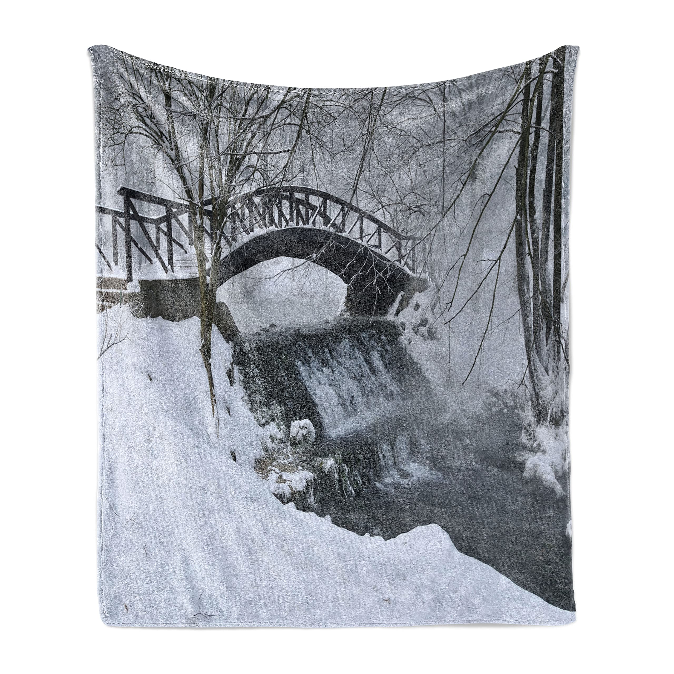 Ambesonne Winter Flannel Fleece Throw Blanket 60