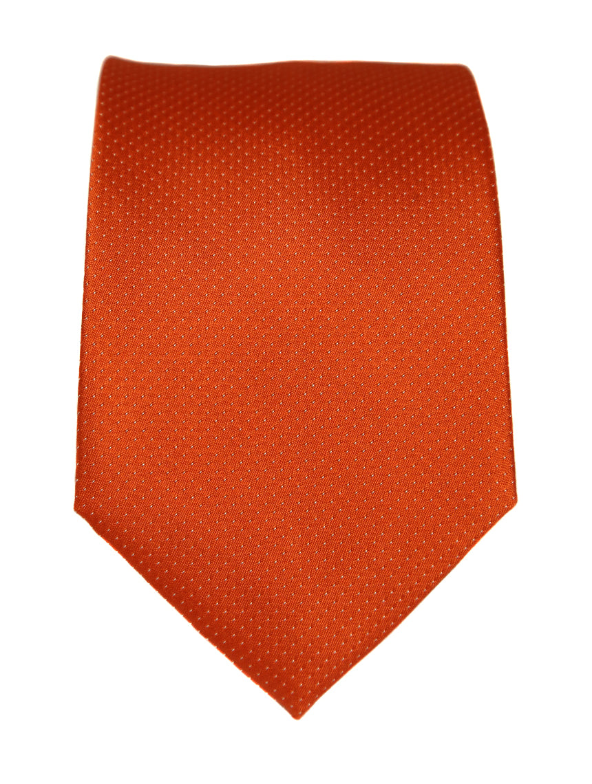 DÉCLIC Classic Microdot Tie for Men - Stylish Orange Necktie for Office, Wedding & Formal Events