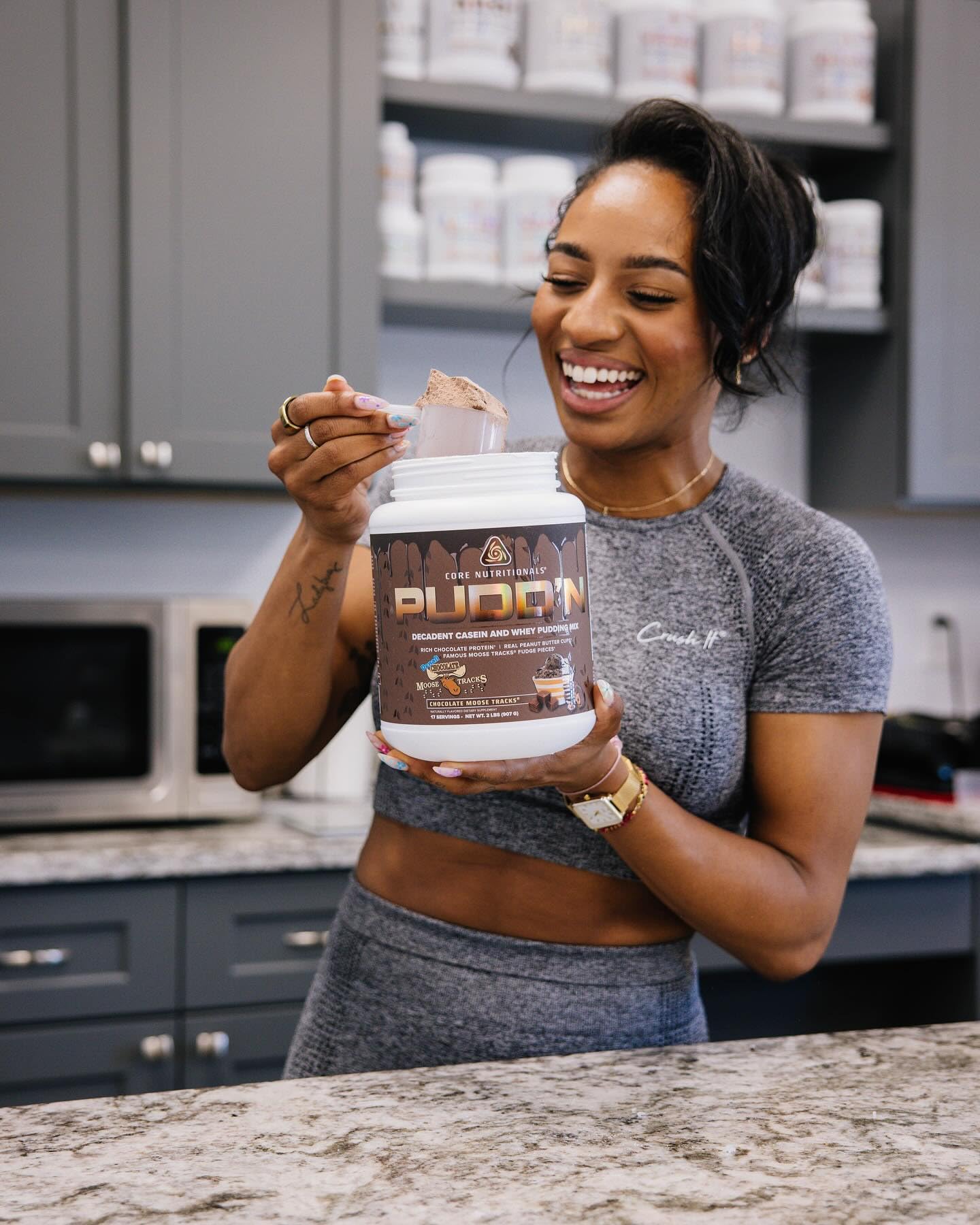 Core Nutritionals Pudd'n Protein Pudding Mix - Chocolate Moose Tracks Flavor, 2 lb (17 Servings) | 20G Sustained-Release Casein Protein Blend | Perfect for Post-Workout Recovery, Healthy Desserts & Keto-Friendly Snacks
