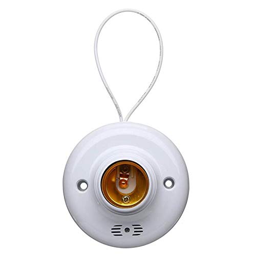 E27 Lamp Base Socket with Auto Delay & Sound Control - Light Sensor Switch Holder PC Material 10A 110-240V - Perfect for Bedroom, Living Room & Smart Home Lighting