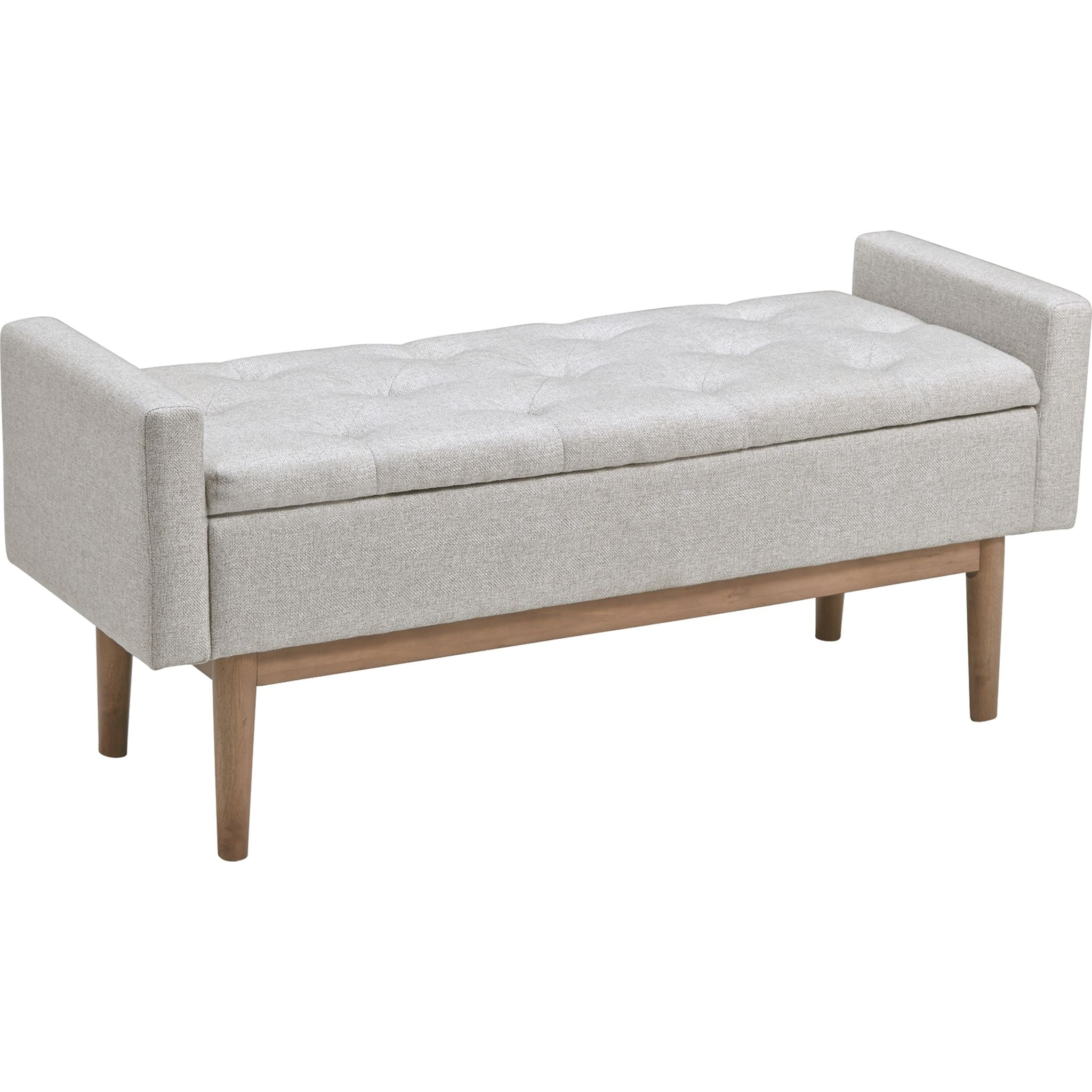 Briarson Storage Bench with Seat - Beige/Brown Wooden Entryway Bench for Hallway, Living Room & Bedroom Organization
