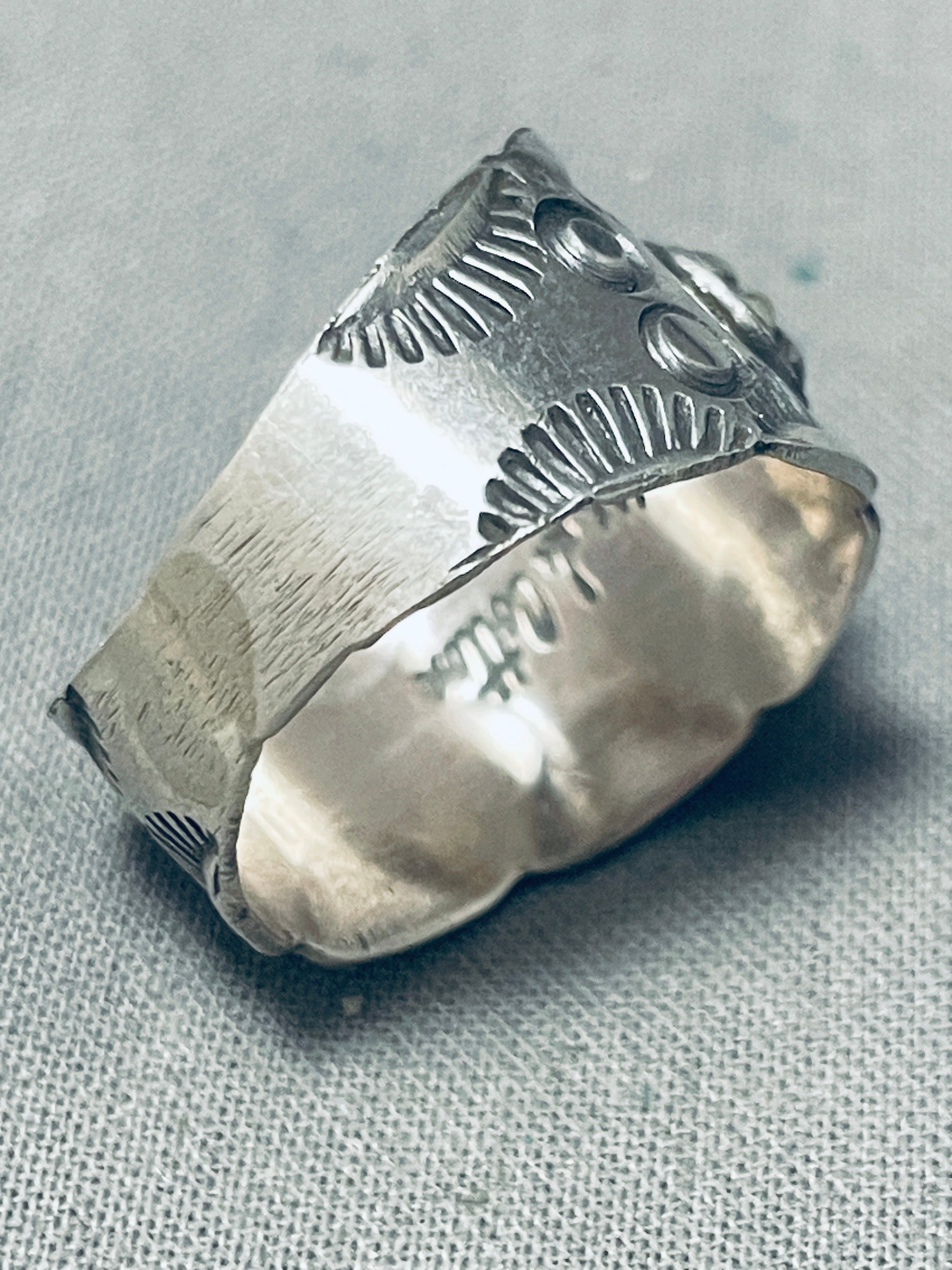 Authentic Navajo Sterling Silver Ring with Blue Turquoise - Handcrafted Native American Jewelry for Women - Perfect for Boho, Western & Everyday Wear