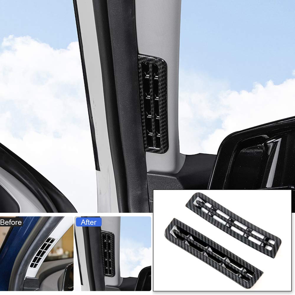 HIGH FLYING ABS Carbon Fiber Grain A/C Air Vent Cover Trim for Hyundai Elantra (CN7) 2021-2024 - 2pcs Interior Accessories | Front Pillar Decor & Car Styling Upgrade