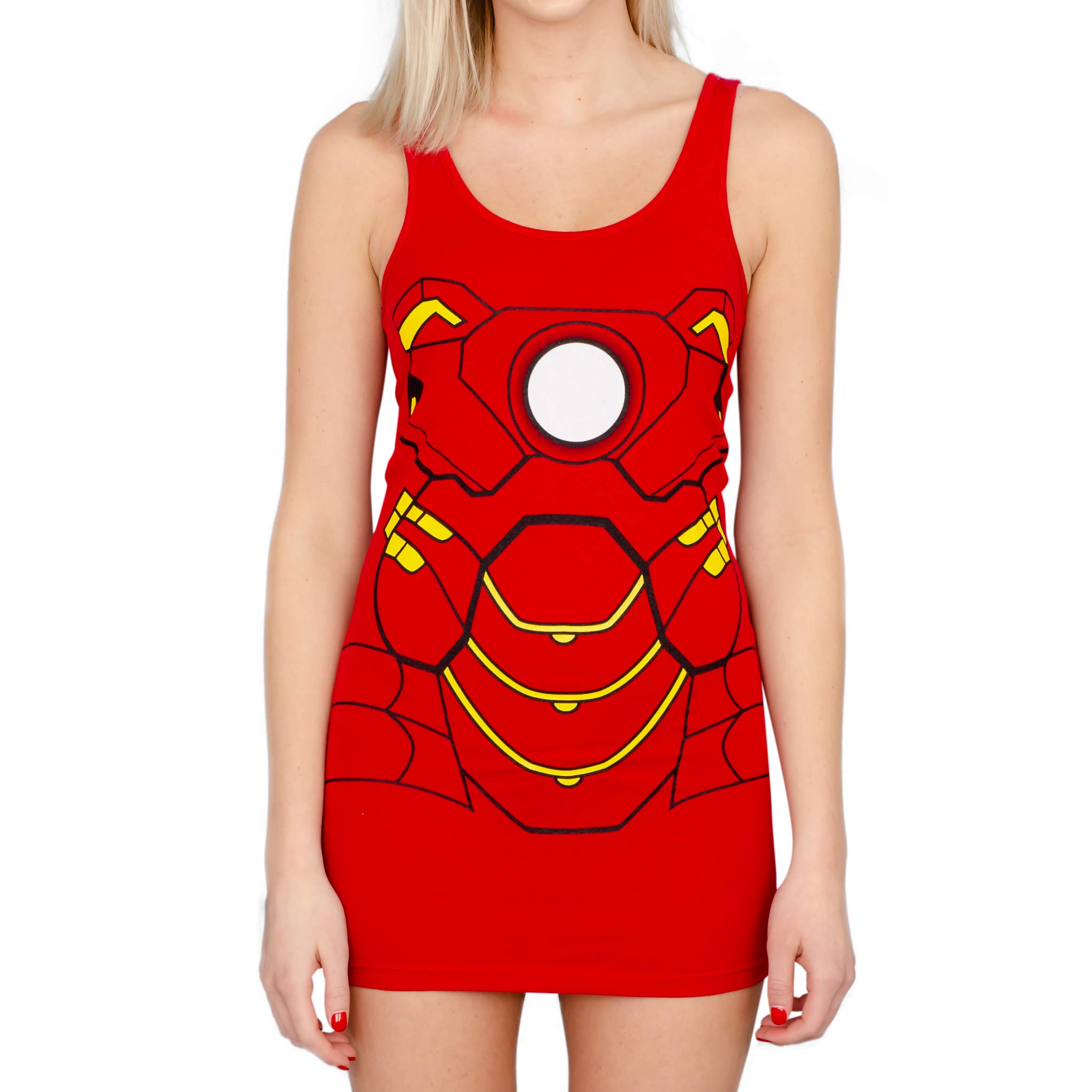 Iron Man Red Kids Costume Tunic Tank Dress - Superhero Dress Up for Halloween, Cosplay & Birthday Parties