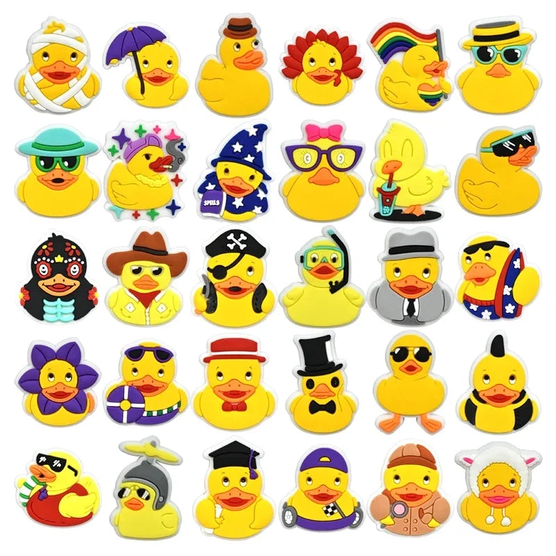 Duck Shoe Charms for Crocs & Sandals - Cute Decor Pins for Kids, Boys, Girls, Men & Women - Perfect for Clogs, Jeans & Buckle Shoes - Fun Accessories for School, Parties & Everyday Wear