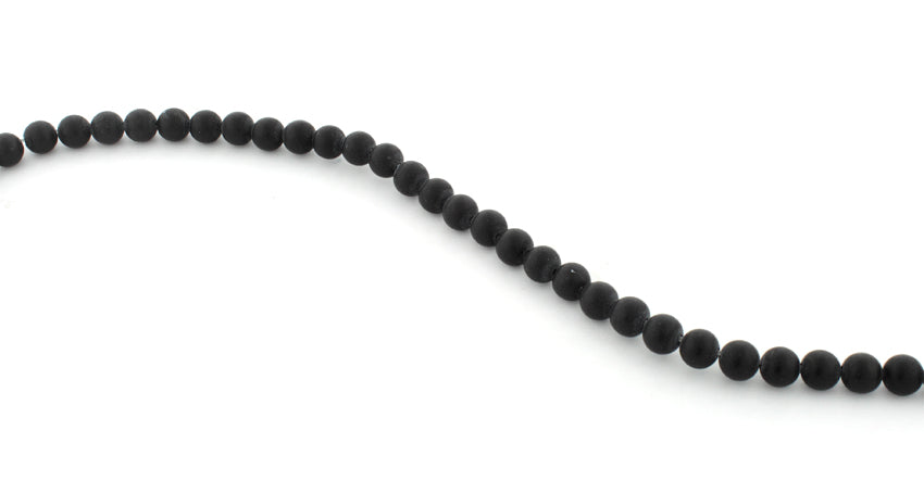 6mm Frosted Black Round Gemstone Beads for Jewelry Making - DIY Bracelets, Necklaces, Earrings & Craft Projects