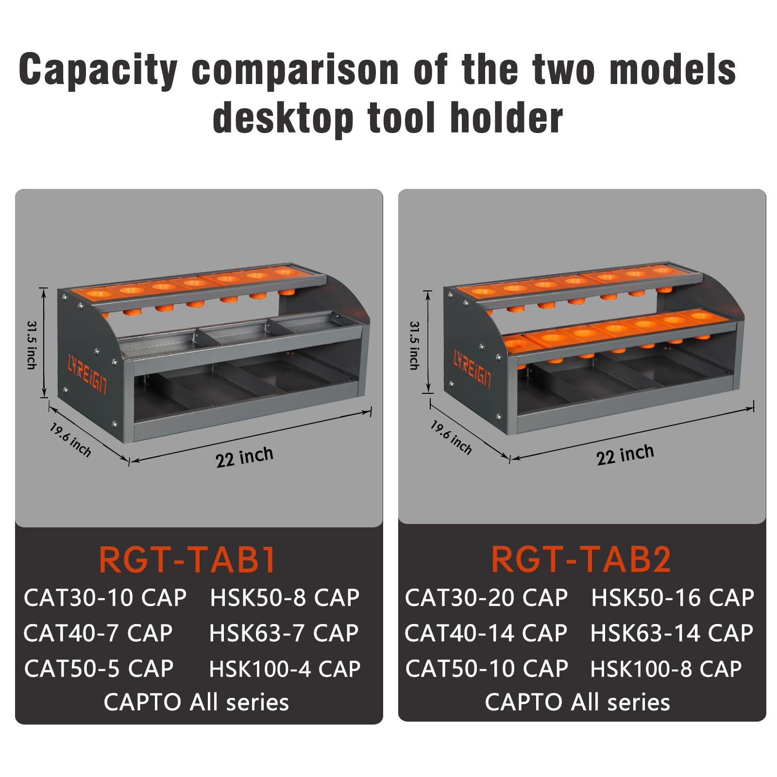 CAT40 CNC Tool Cart - Compact Desktop Storage for CNC Tools (14 Capacity) - Workshop & Garage Use
