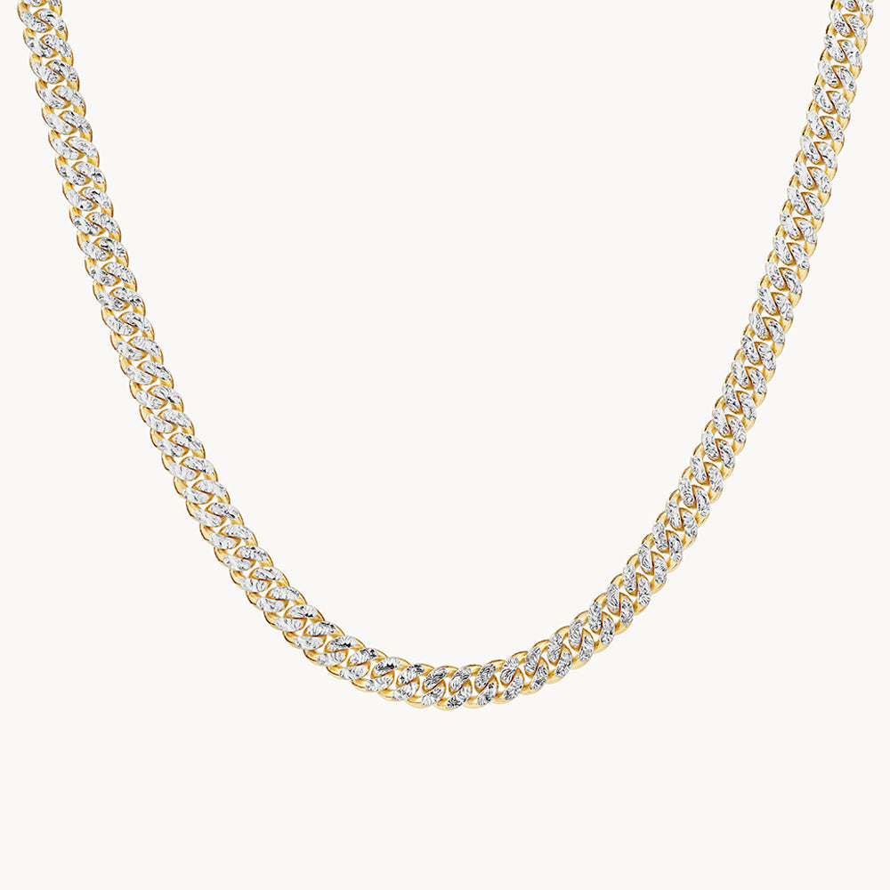 Two Tone Gold Cuban Chain Necklace for Men & Women | Trendy Hip Hop Jewelry | Perfect for Layering, Gifts & Everyday Wear