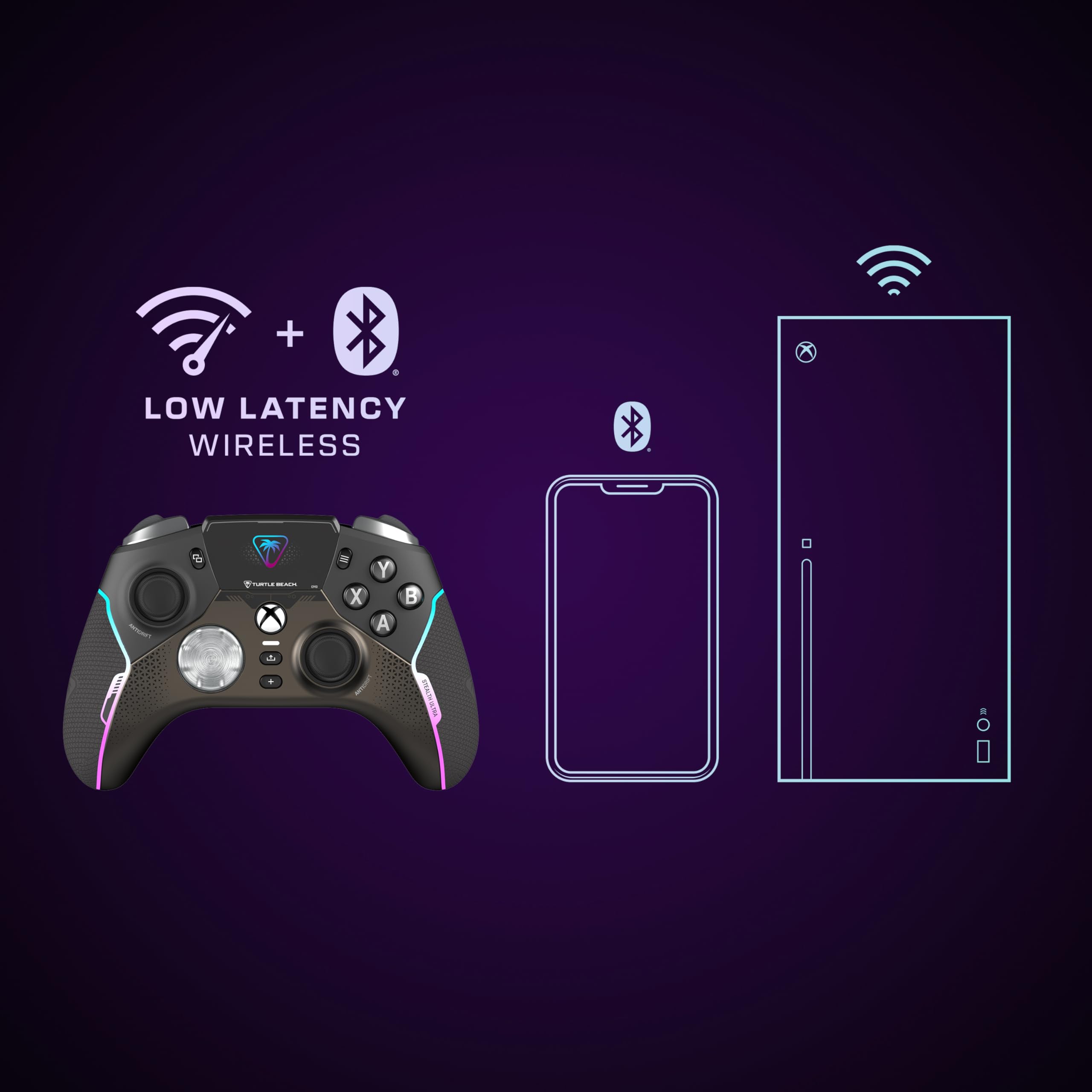 Turtle Beach Stealth Ultra Wireless Gaming Controller for Xbox Series X|S, Xbox One, PC & Android - LED Dashboard, RGB Lighting, 30-Hr Battery, Bluetooth - Perfect for Competitive Gaming & Streaming (Black)