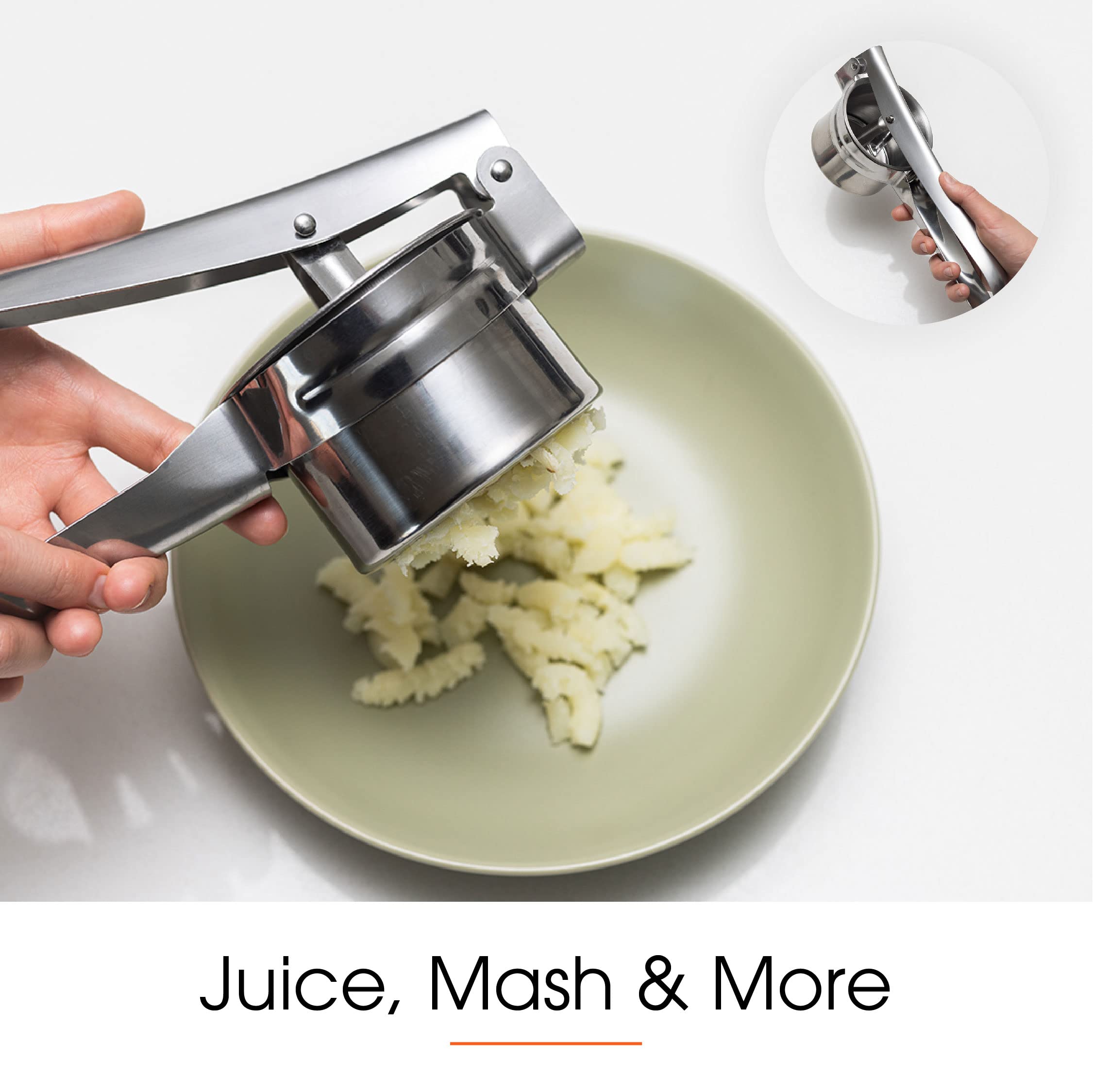 Premium Potato Ricer with Stainless Steel Peeler & 3 Interchangeable Discs - 15 oz Heavy Duty Potato Masher for Perfect Mashed Potatoes | Ideal for Home Kitchens, Restaurants & Meal Prep | Durable Kitchen Gadget by Savver