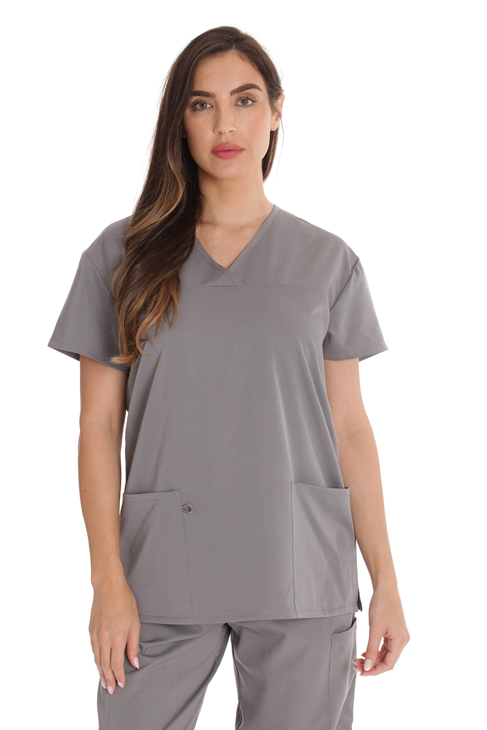 Just Love Women's Solid Stretch Scrub Top - Mock Wrap Nursing Shirt for Healthcare Professionals | Comfortable Medical Uniform for Doctors, Nurses & Caregivers | Perfect for Hospitals, Clinics & Long Shifts