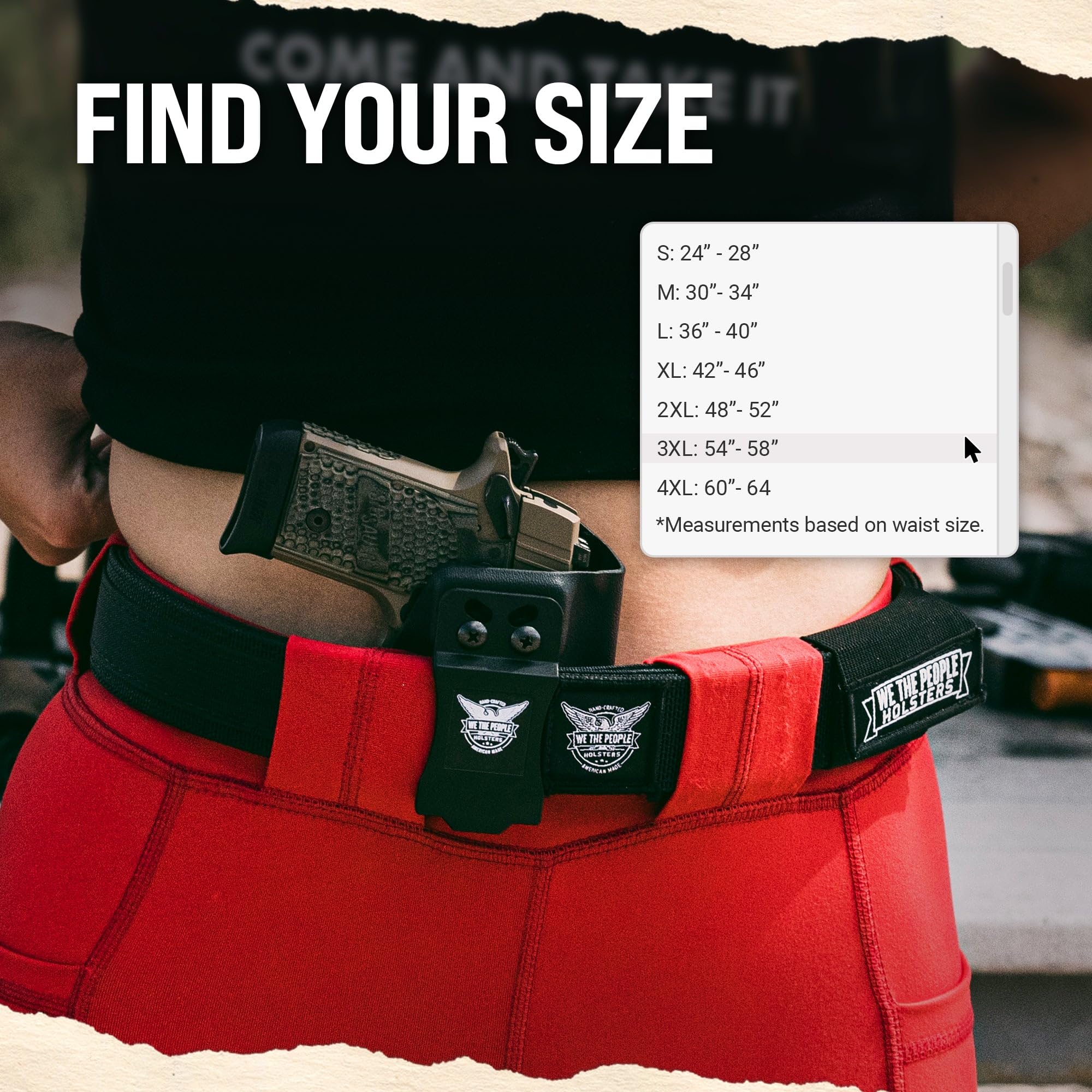 We The People Holsters - Falcon Buckleless Tactical Gun Belt for Concealed Carry - Durable CCW Belt for Men & Women - Perfect for Everyday Wear, Range Training & Outdoor Activities