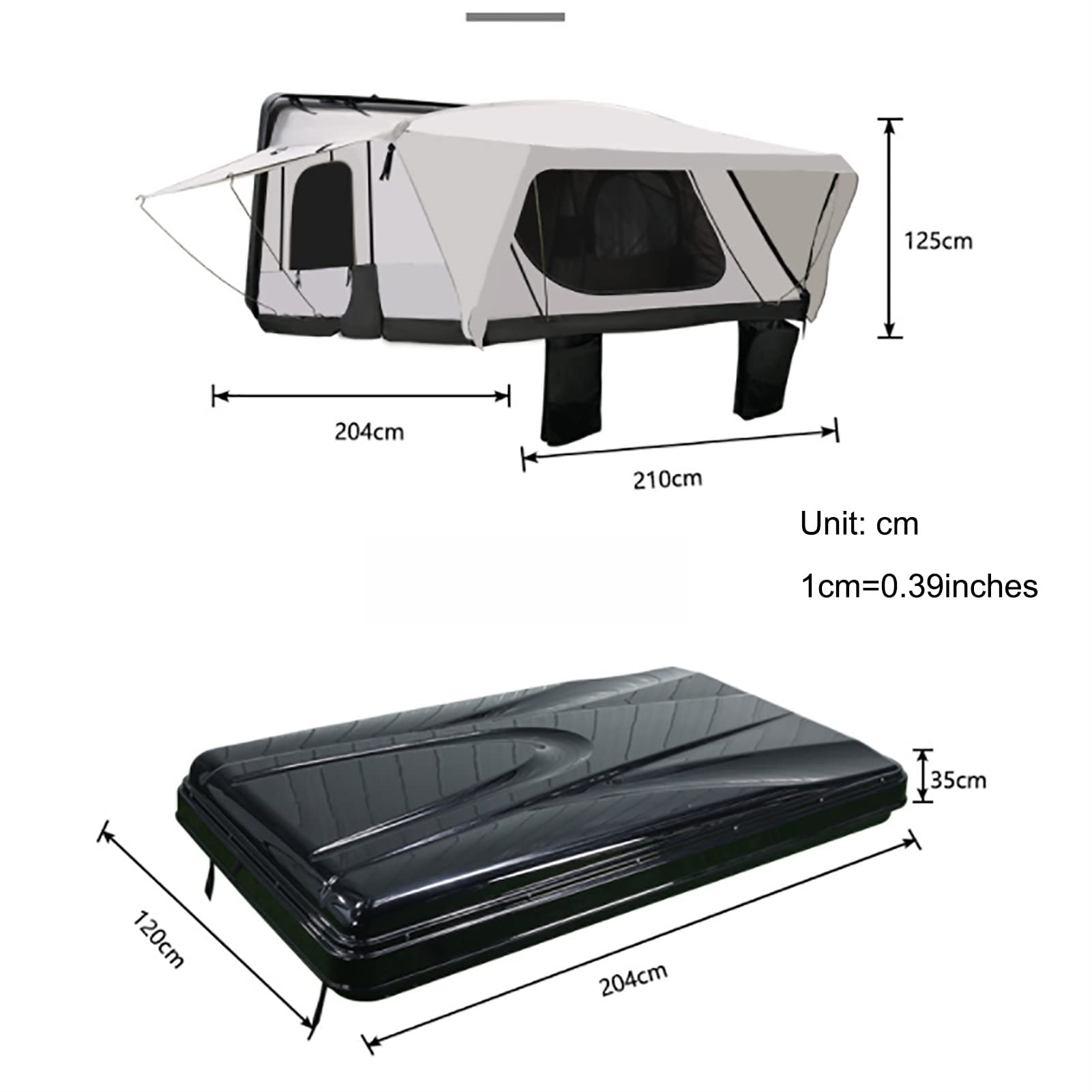 Hard Shell Roof Top Tent for Overlanding - Universal Pop Up Roof Tent for 3-4 People | Waterproof & Durable Camping Tent for SUV, Truck, Van | Perfect for Off-Road Adventures & Outdoor Exploration
