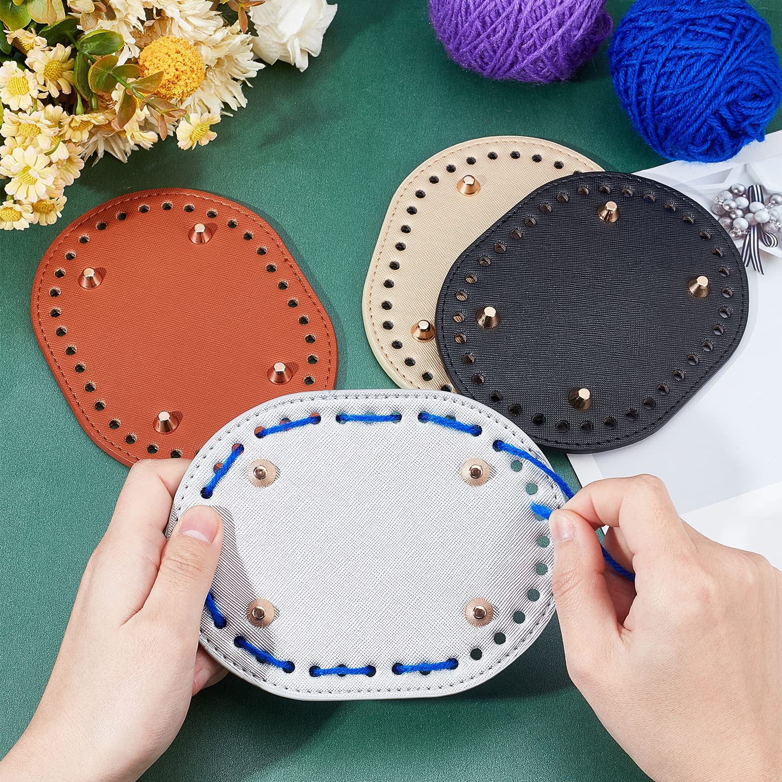 PH PandaHall 4-Piece Crochet Bag Base Set - 5.7