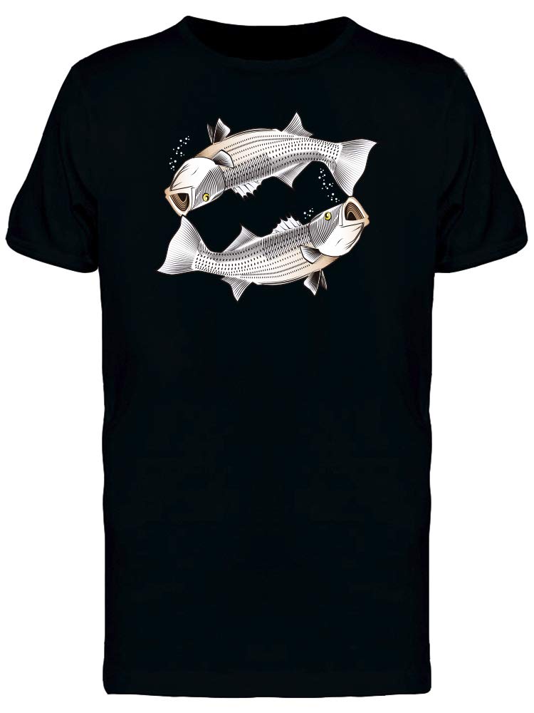 Men's Twin Striped Bass T-Shirt - Soft Cotton Casual Tee for Everyday Wear, Outdoor Activities & Street Style